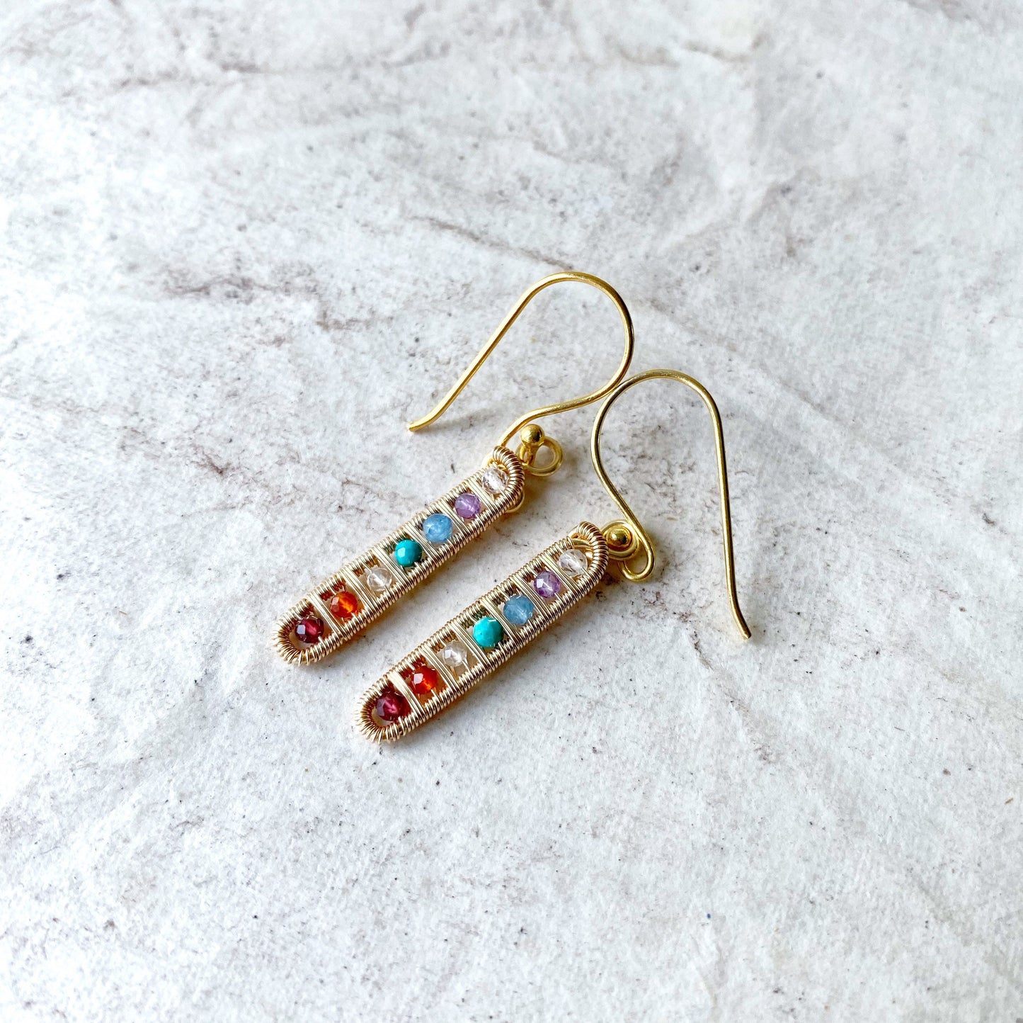 Chakra Ladder earrings in Gold