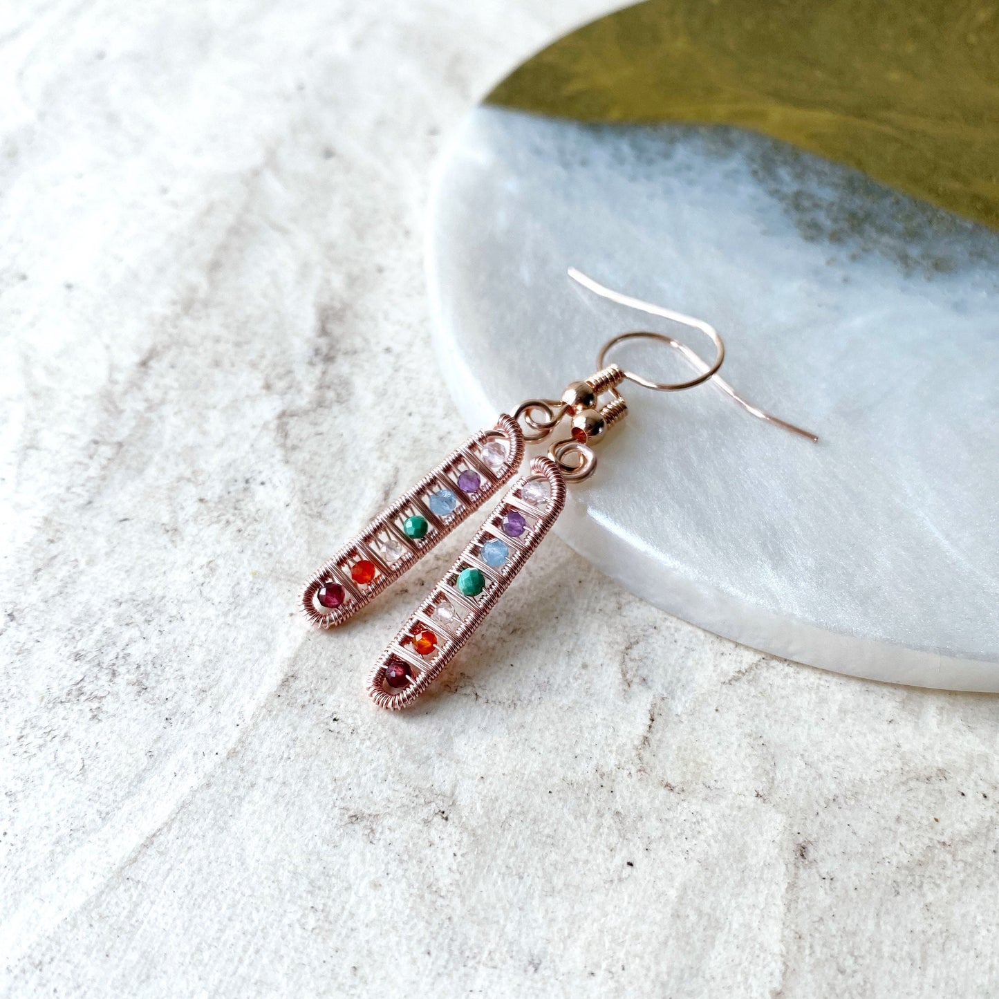 Chakra Ladder Earrings in Rose