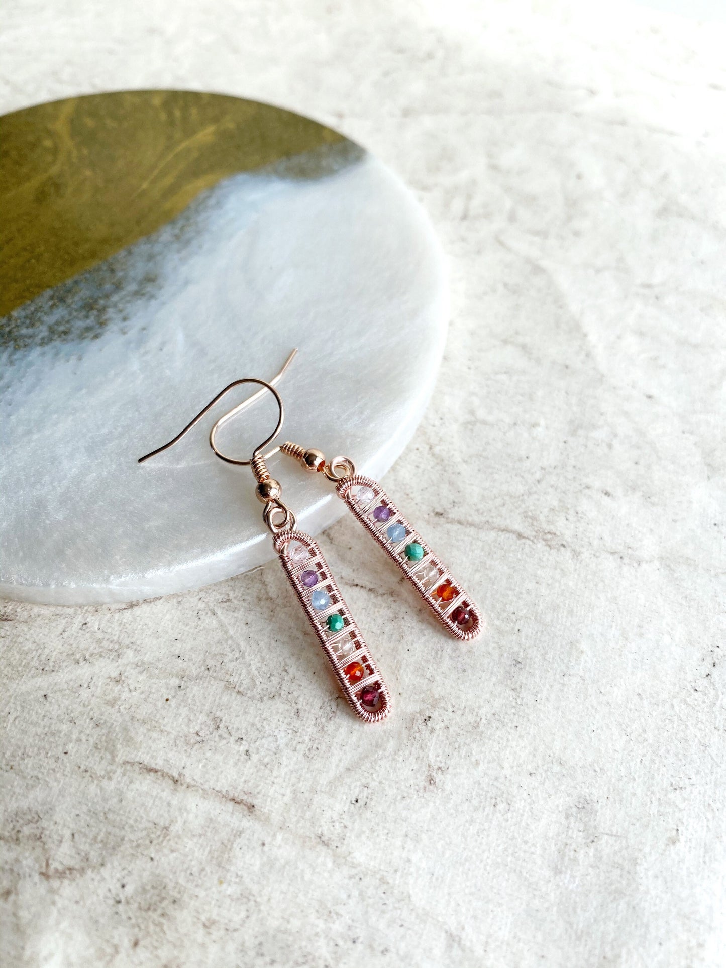 Chakra Ladder Earrings in Rose