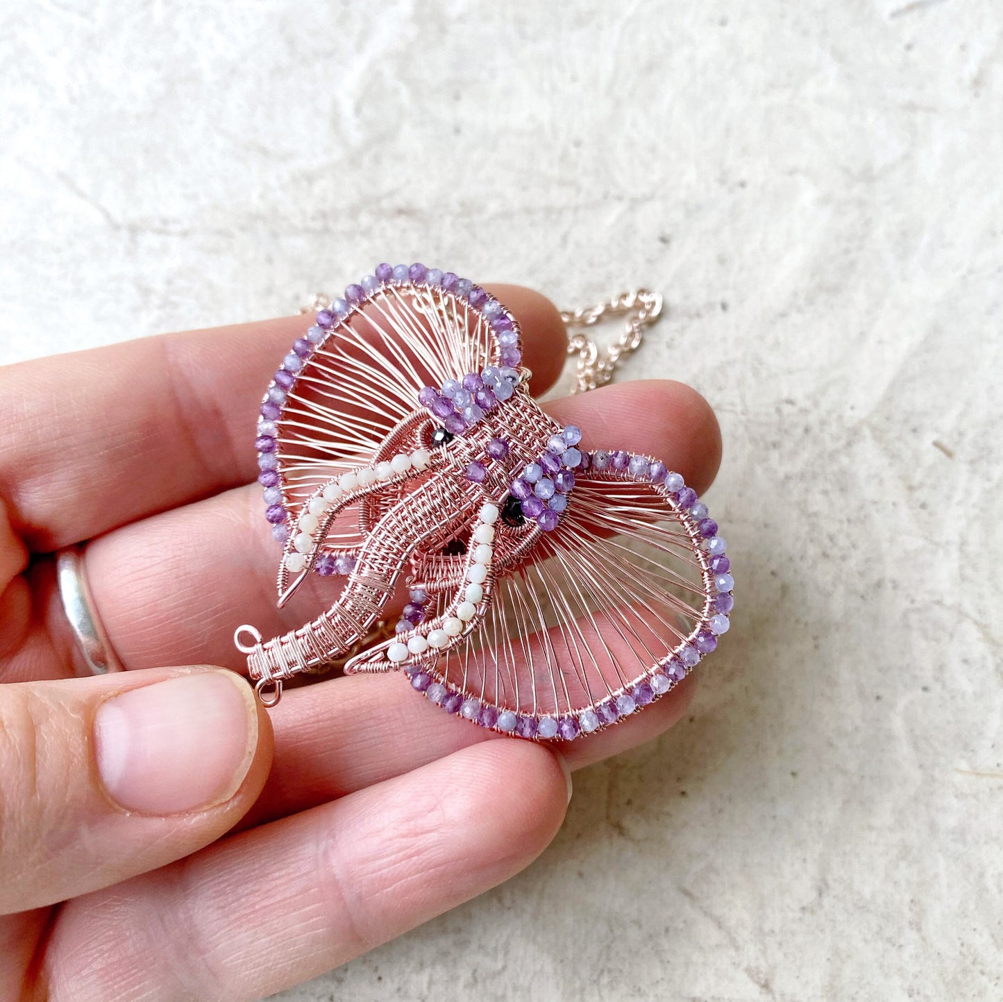 Pink Baby Elephant Necklace