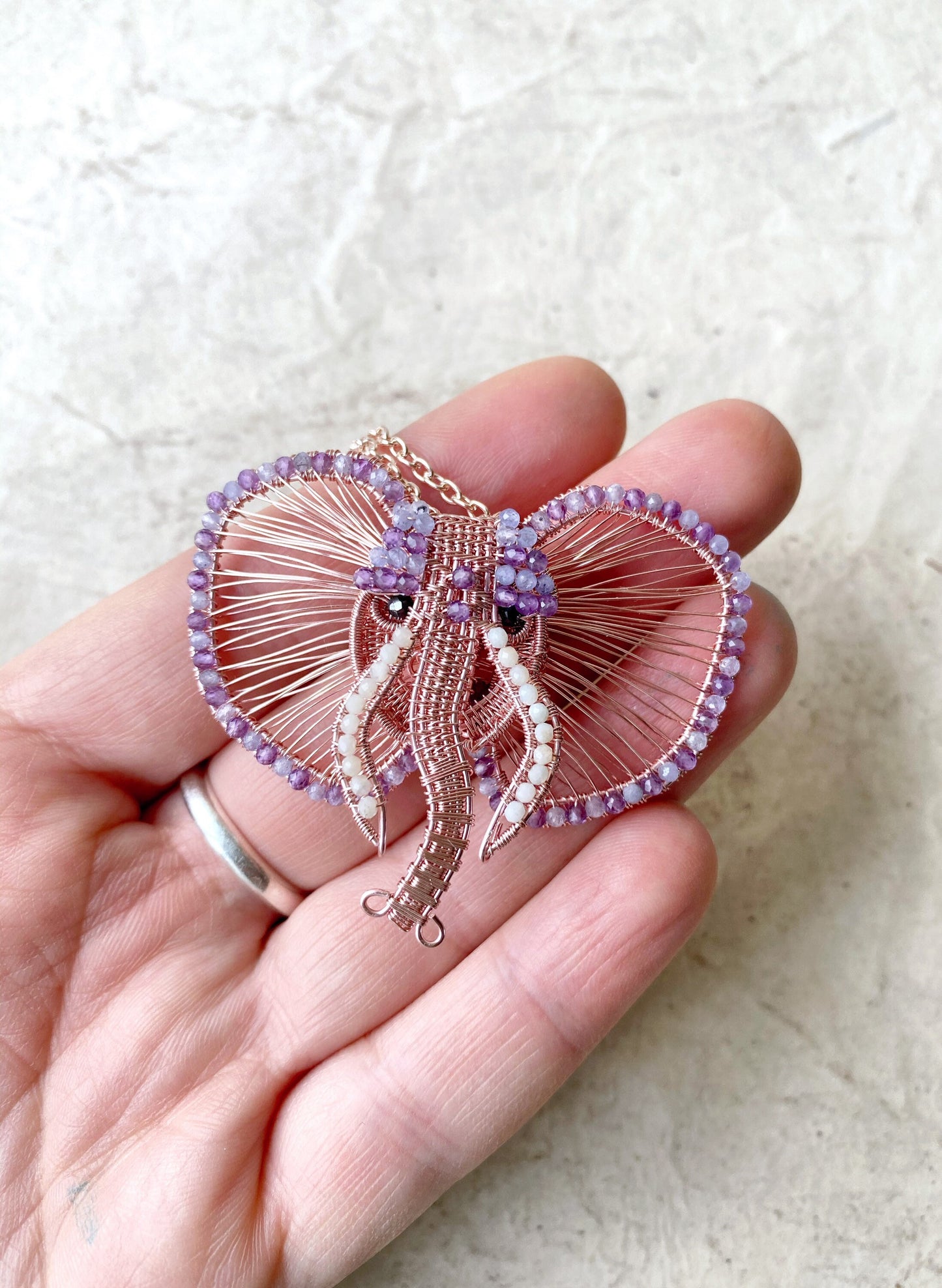 Pink Baby Elephant Necklace