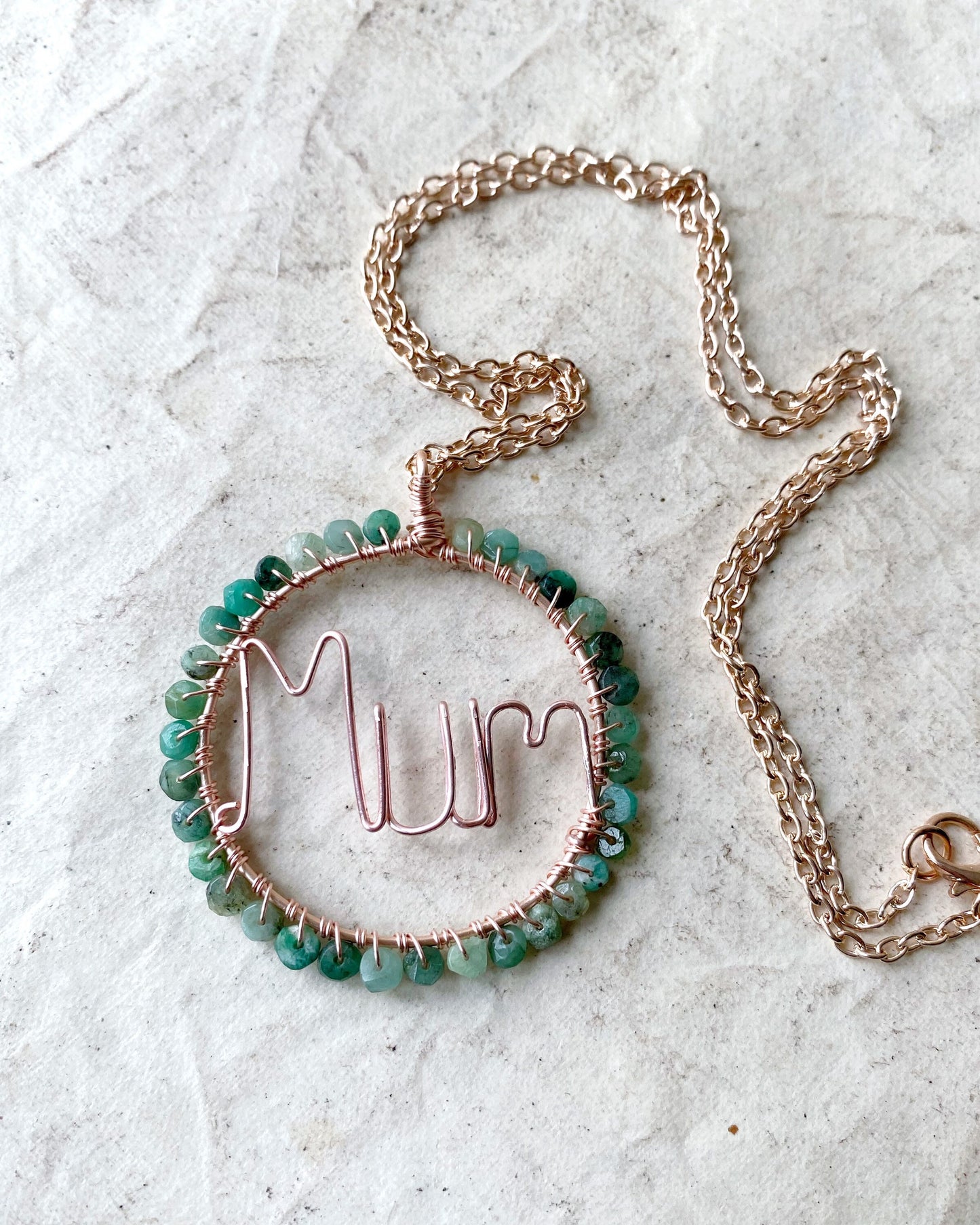 Emerald Mum necklace