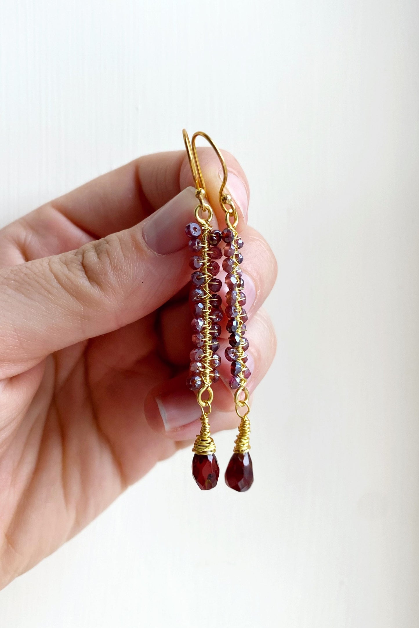 Garnet Crystal Earrings