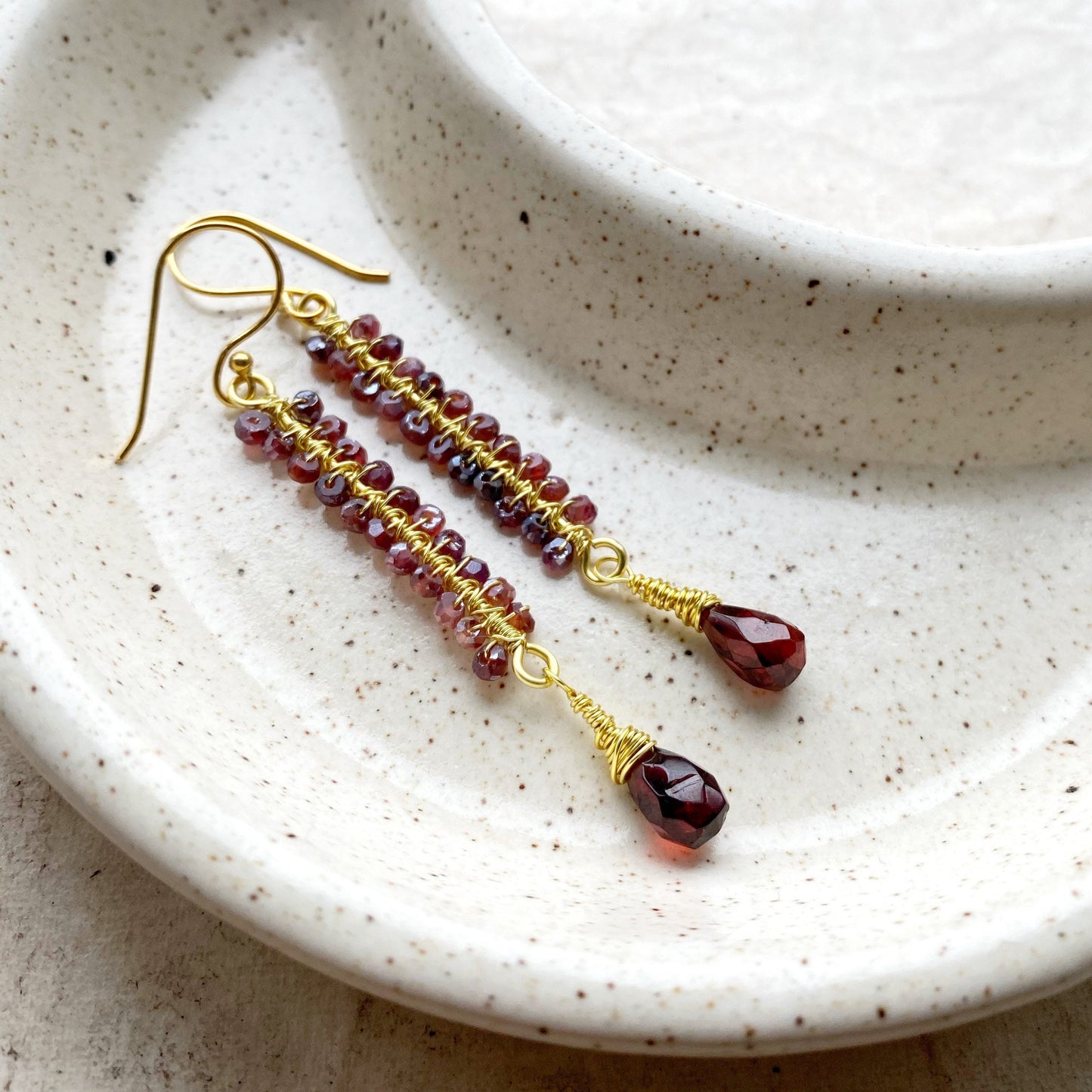 Garnet Crystal Earrings