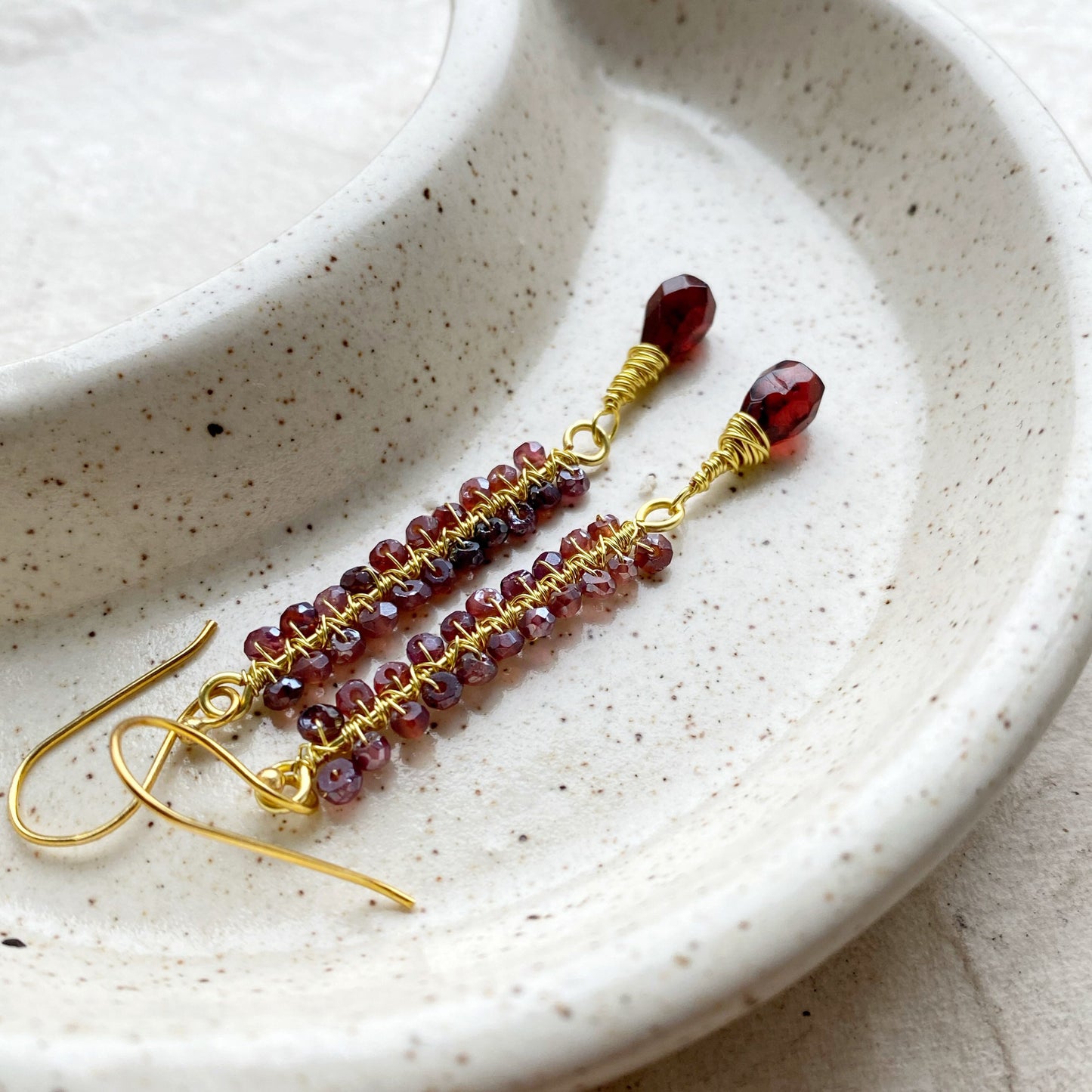 Garnet Crystal Earrings