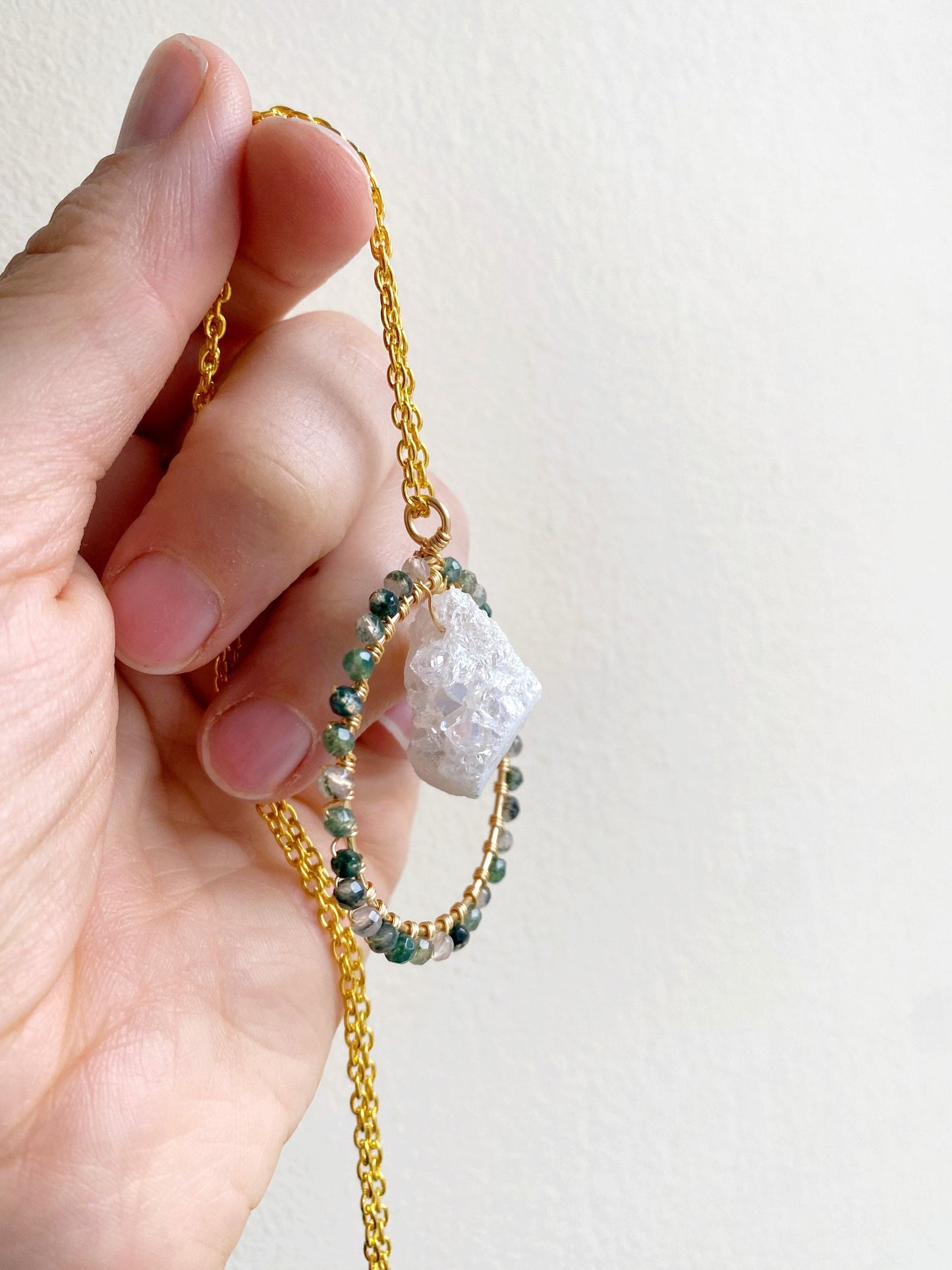 Aura Crystal Circle Necklace