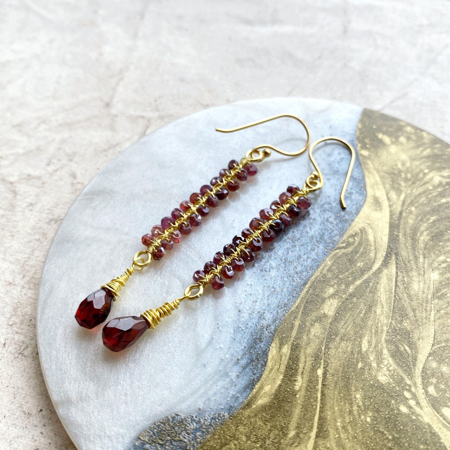 Garnet Crystal Earrings