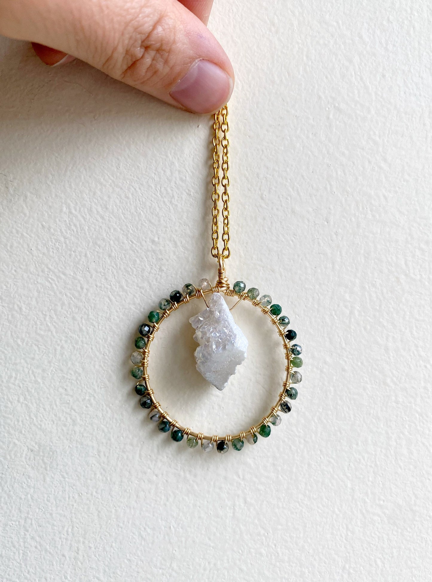 Aura Crystal Circle Necklace