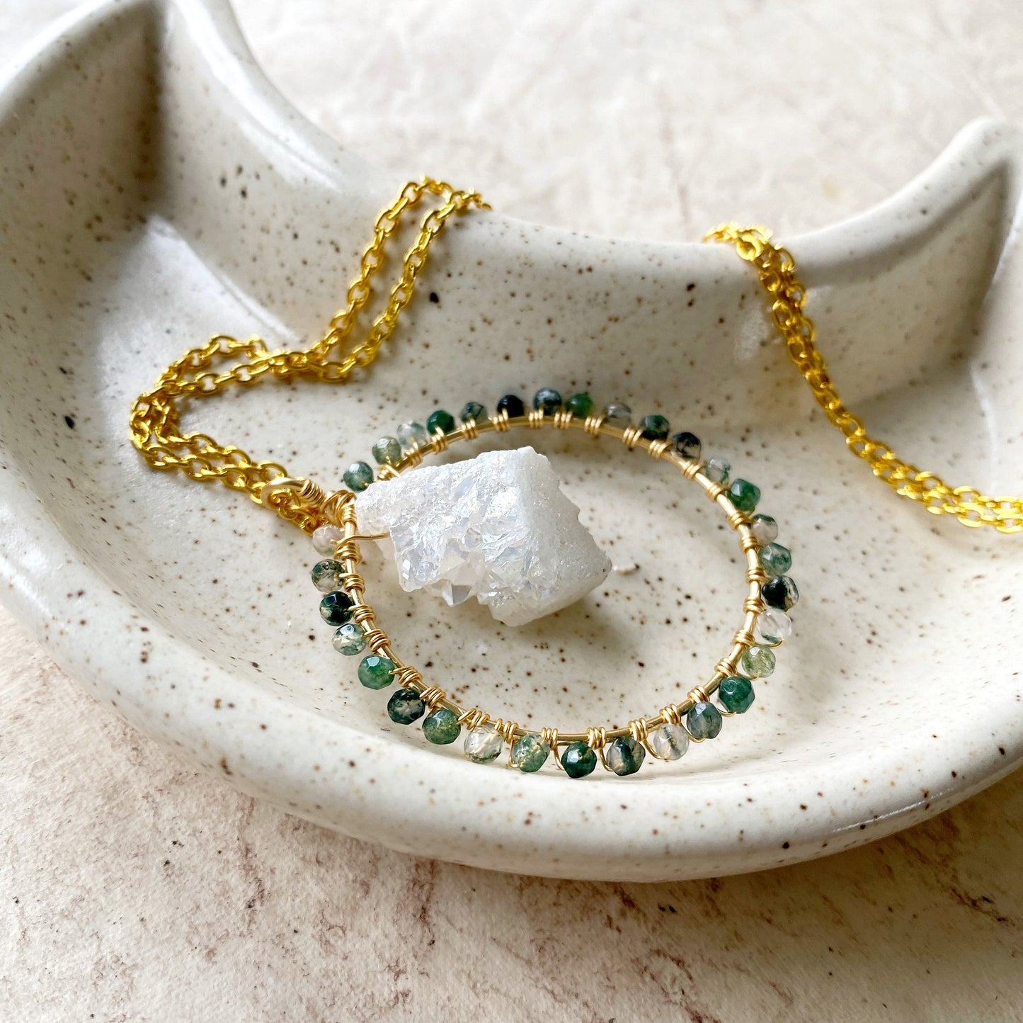 Aura Crystal Circle Necklace