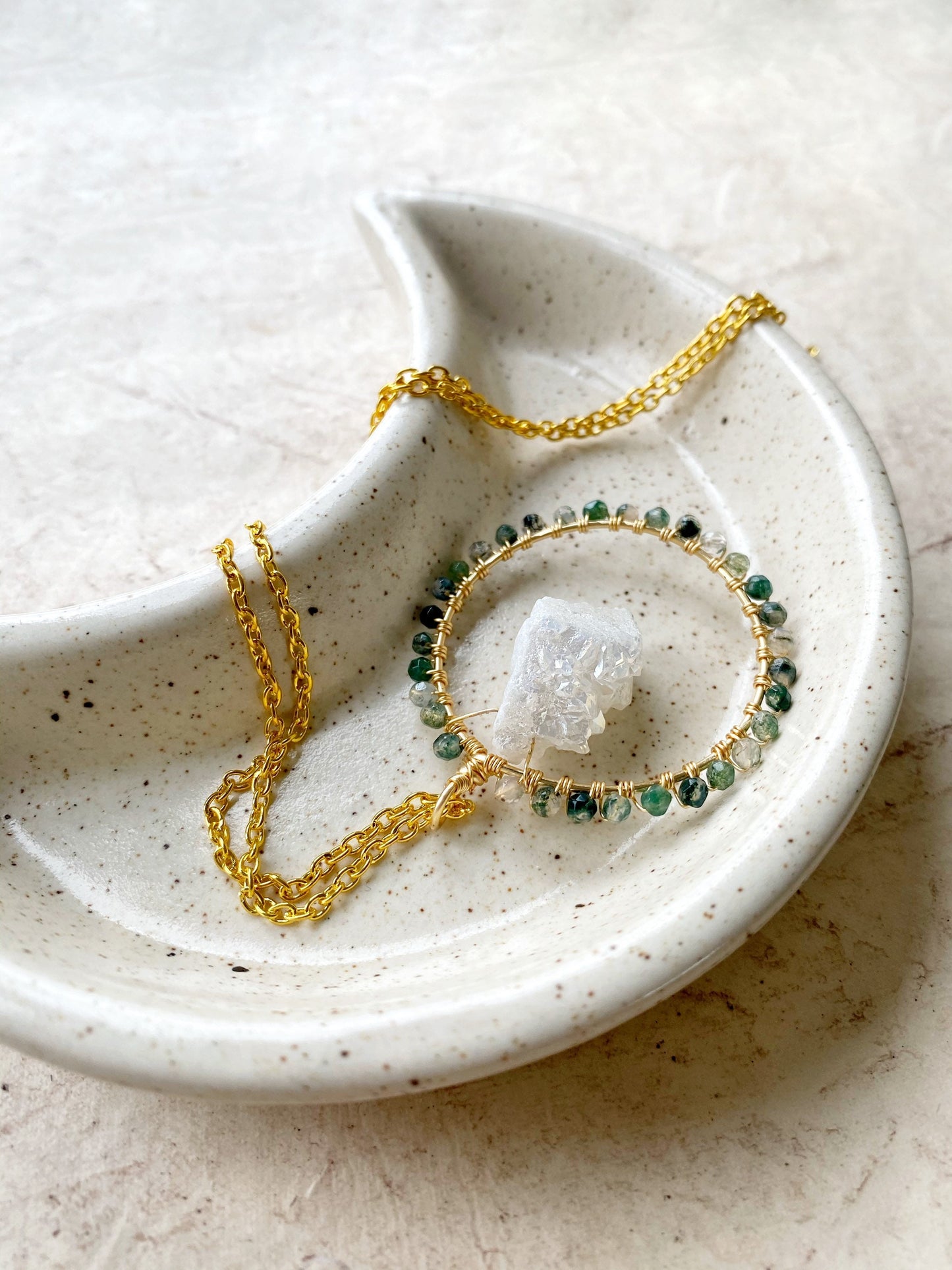 Aura Crystal Circle Necklace