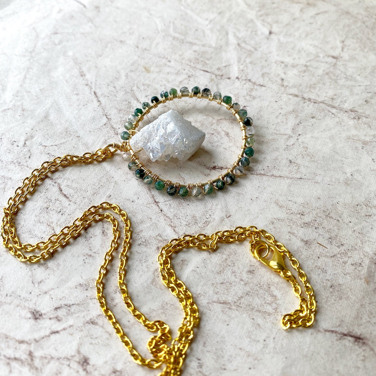 Aura Crystal Circle Necklace