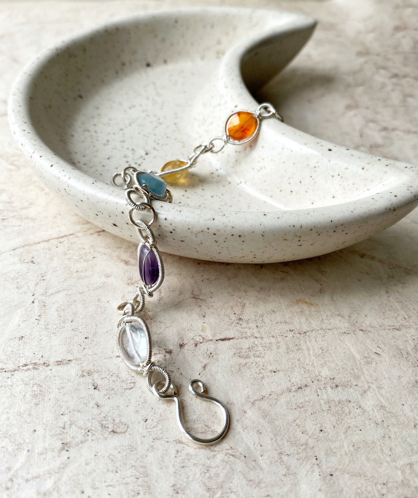 Silver Chakra Amphi Bracelet