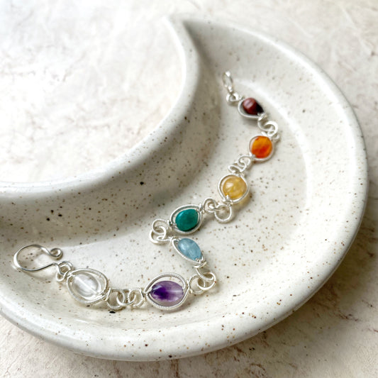 Silver Chakra Amphi Bracelet