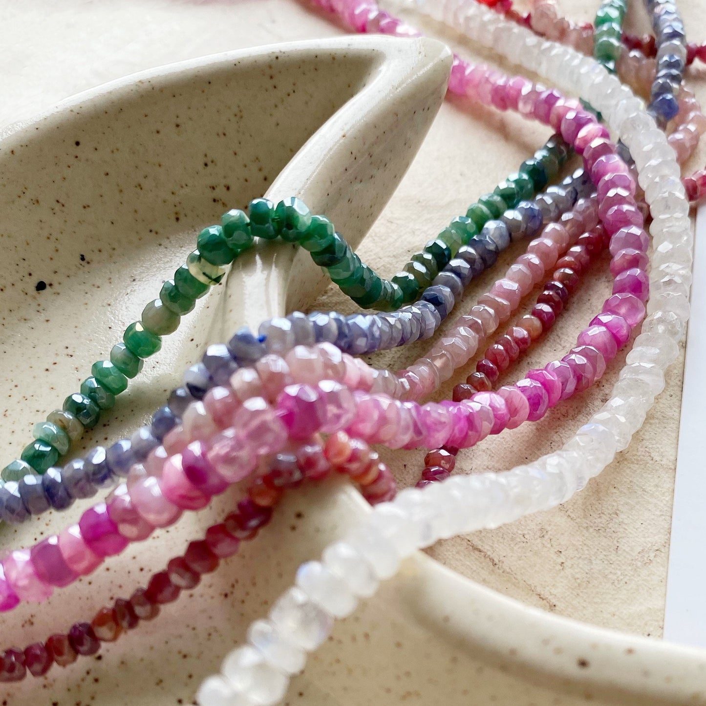 Rainbow Moonstone statement necklace