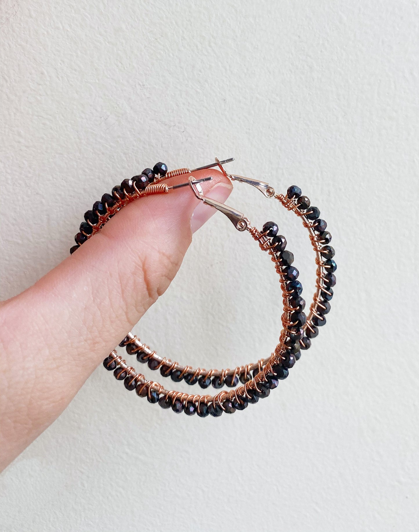 Bronze Pyrite Statement Hoop Earrings