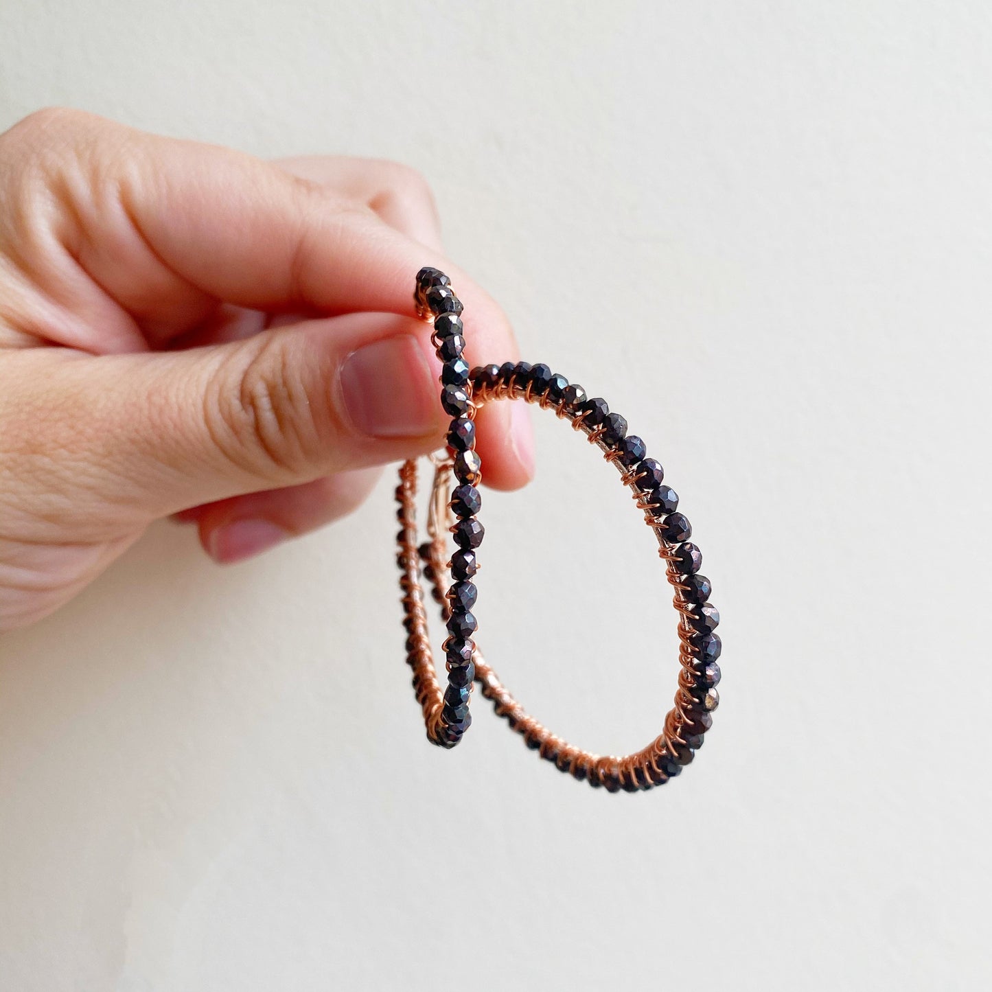 Bronze Pyrite Statement Hoop Earrings