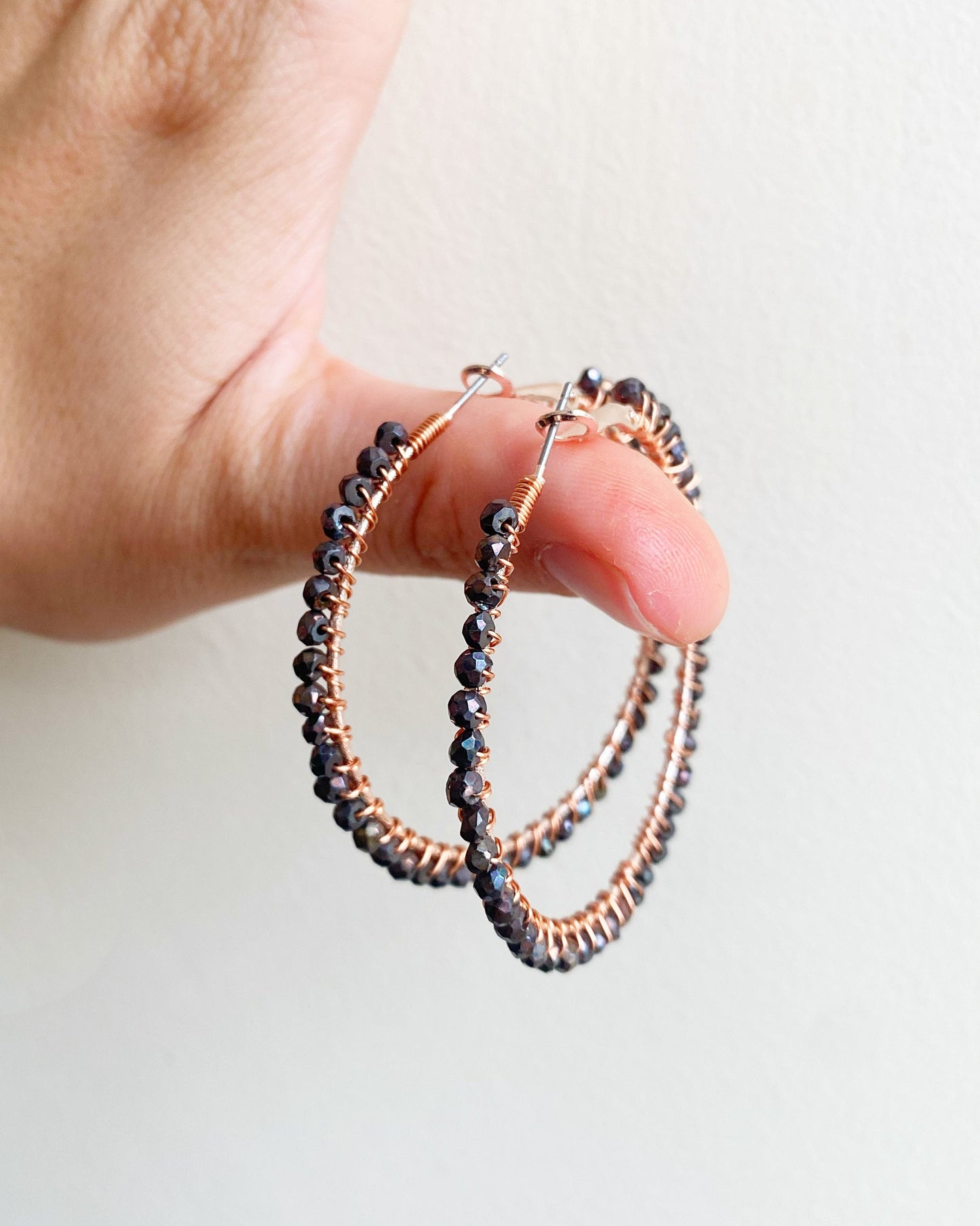 Bronze Pyrite Statement Hoop Earrings