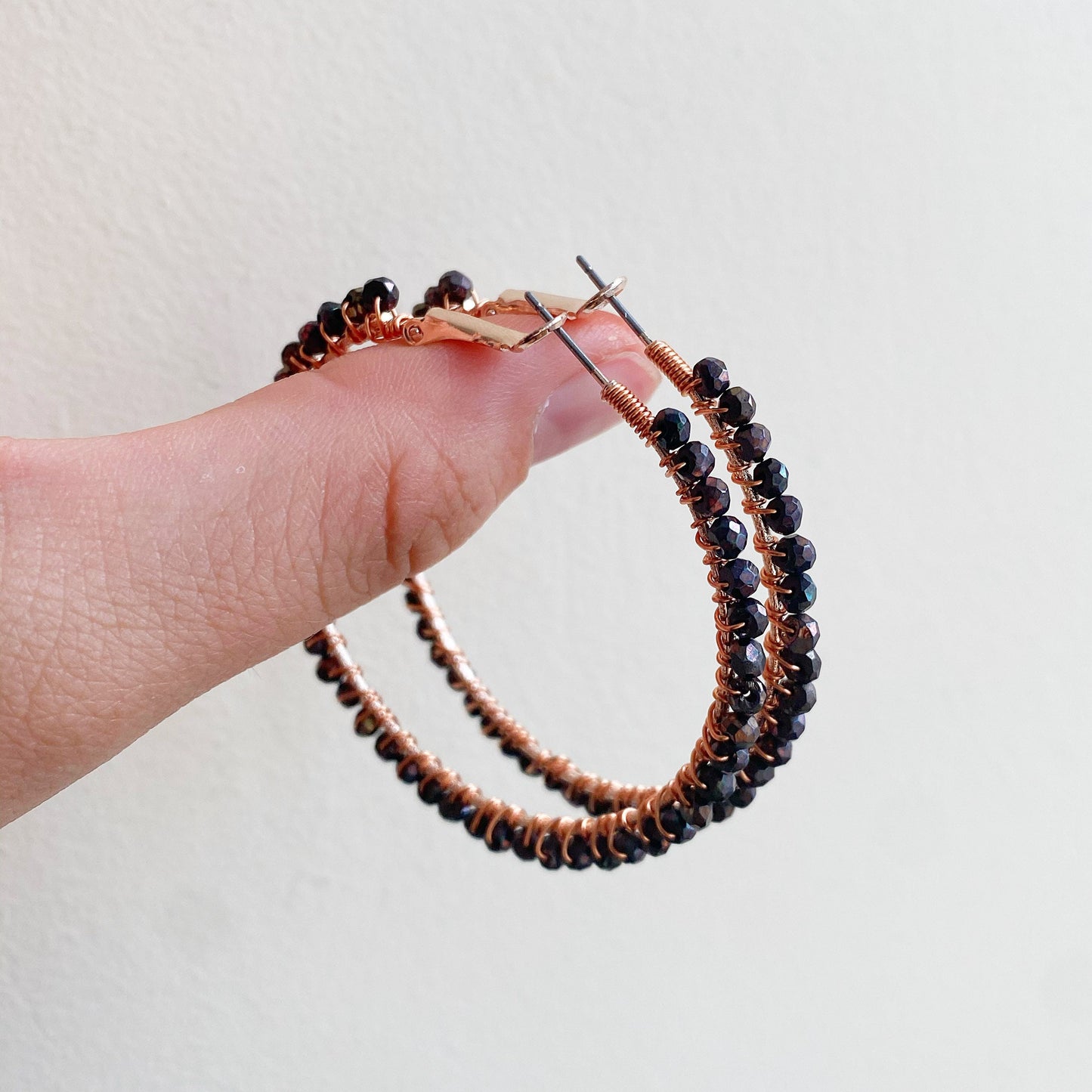 Bronze Pyrite Statement Hoop Earrings