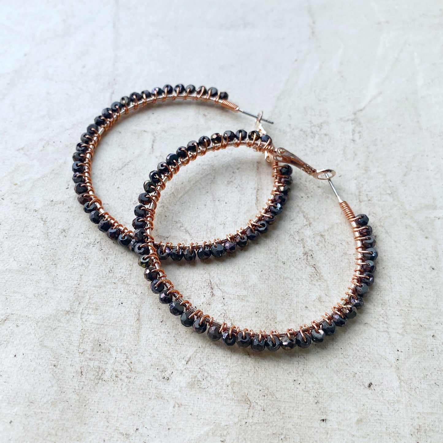 Bronze Pyrite Statement Hoop Earrings