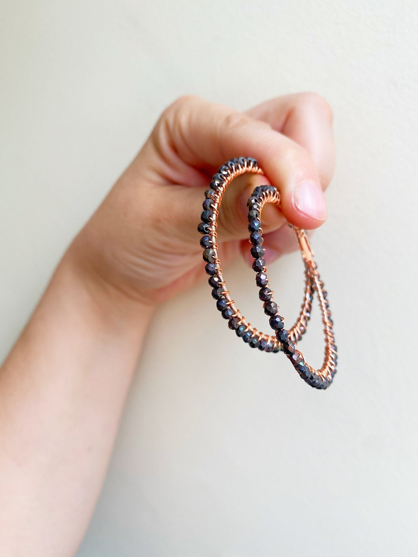 Bronze Pyrite Statement Hoop Earrings