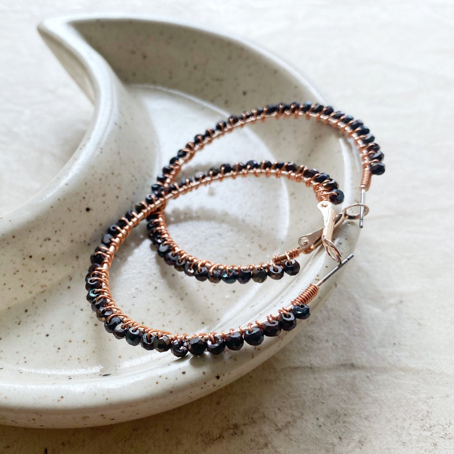 Bronze Pyrite Statement Hoop Earrings