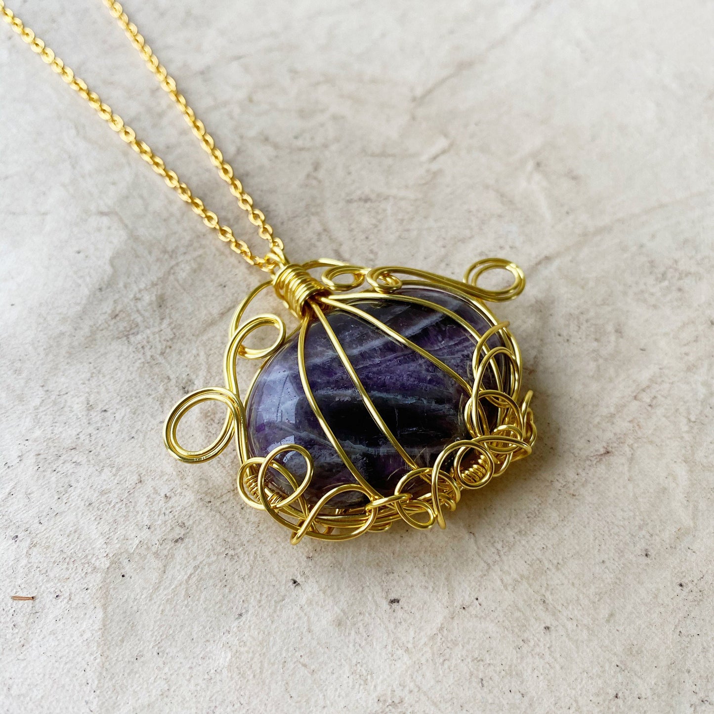 Amethyst Pumkin Necklace