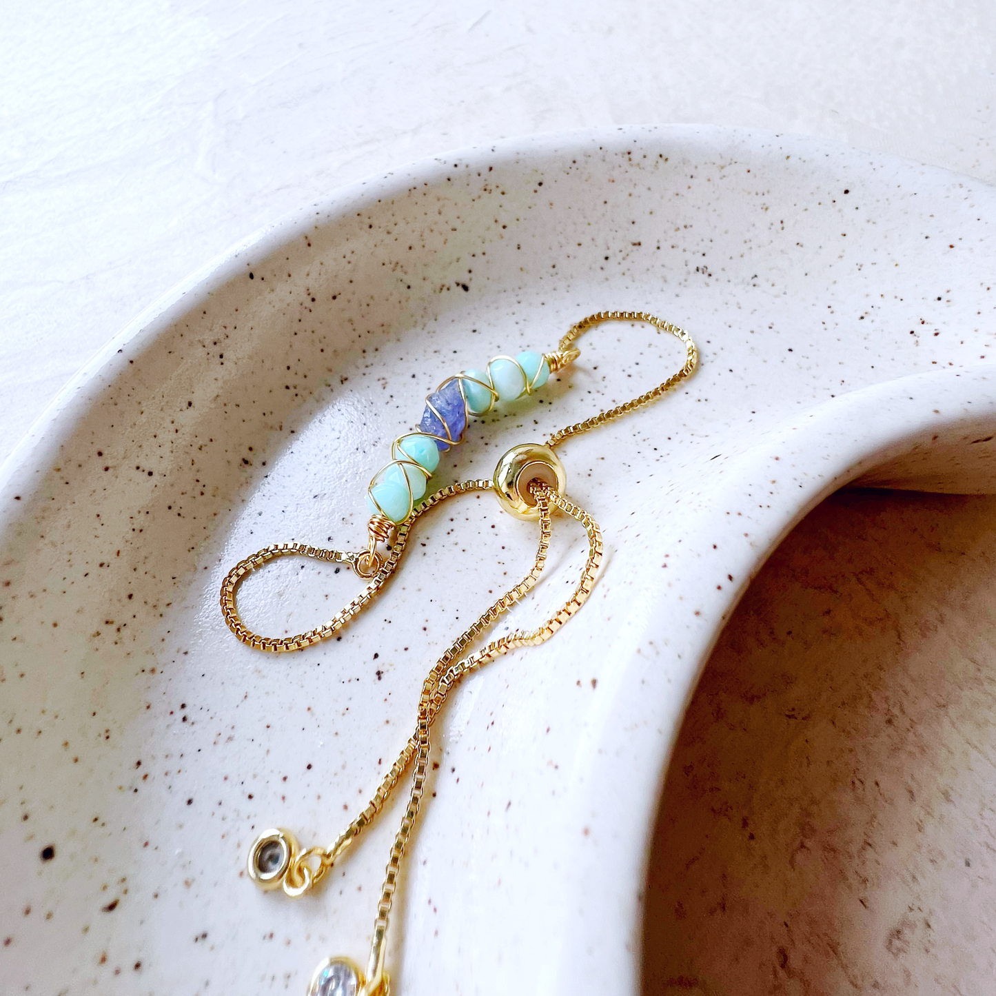 GOLD - Peruvian Opal Customisable bracelets - adjustable