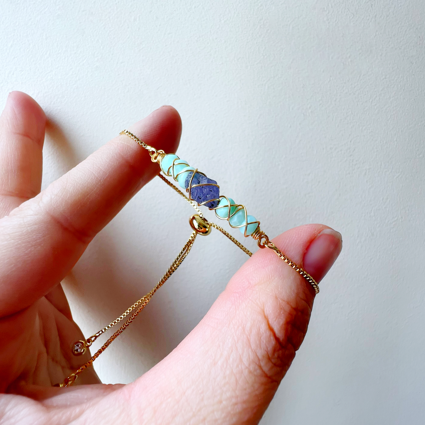 GOLD - Peruvian Opal Customisable bracelets - adjustable
