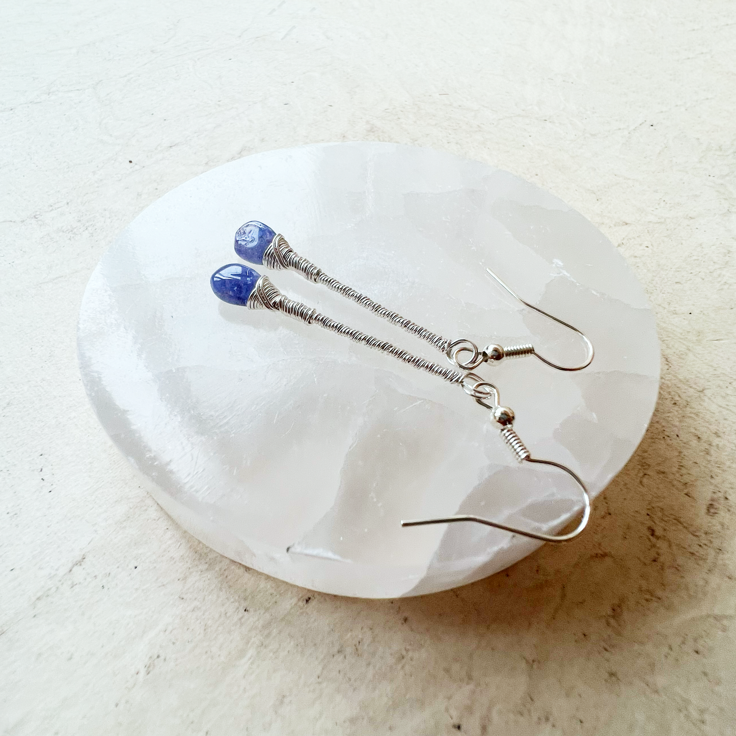 Tanzanite Elegant Drop Silver Earrings