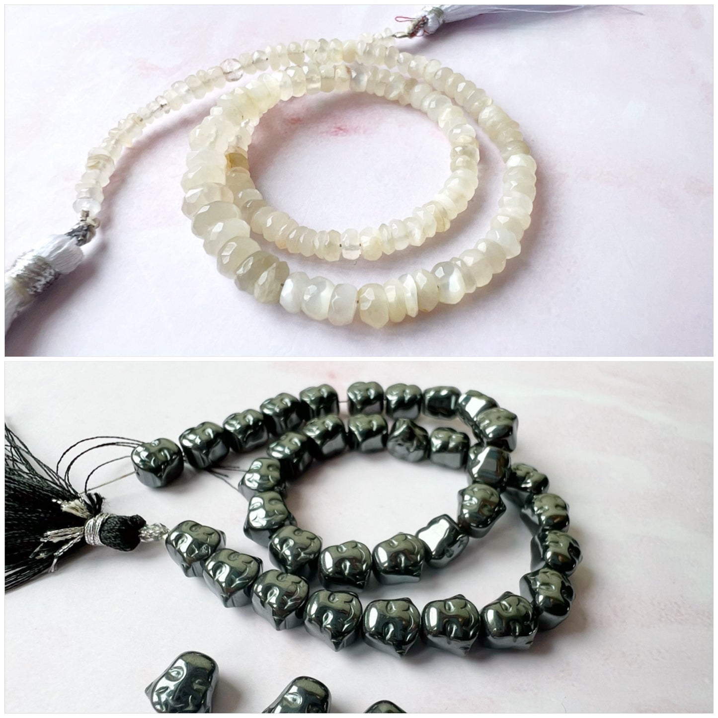 SILVER - White Moonstone Customisable bracelets