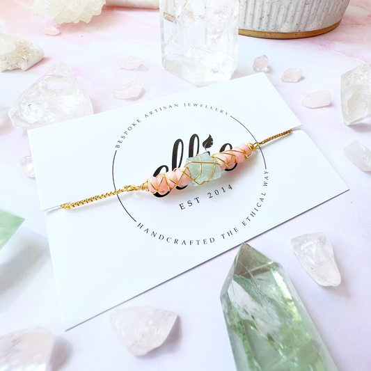GOLD - Pink Opal Customisable bracelets