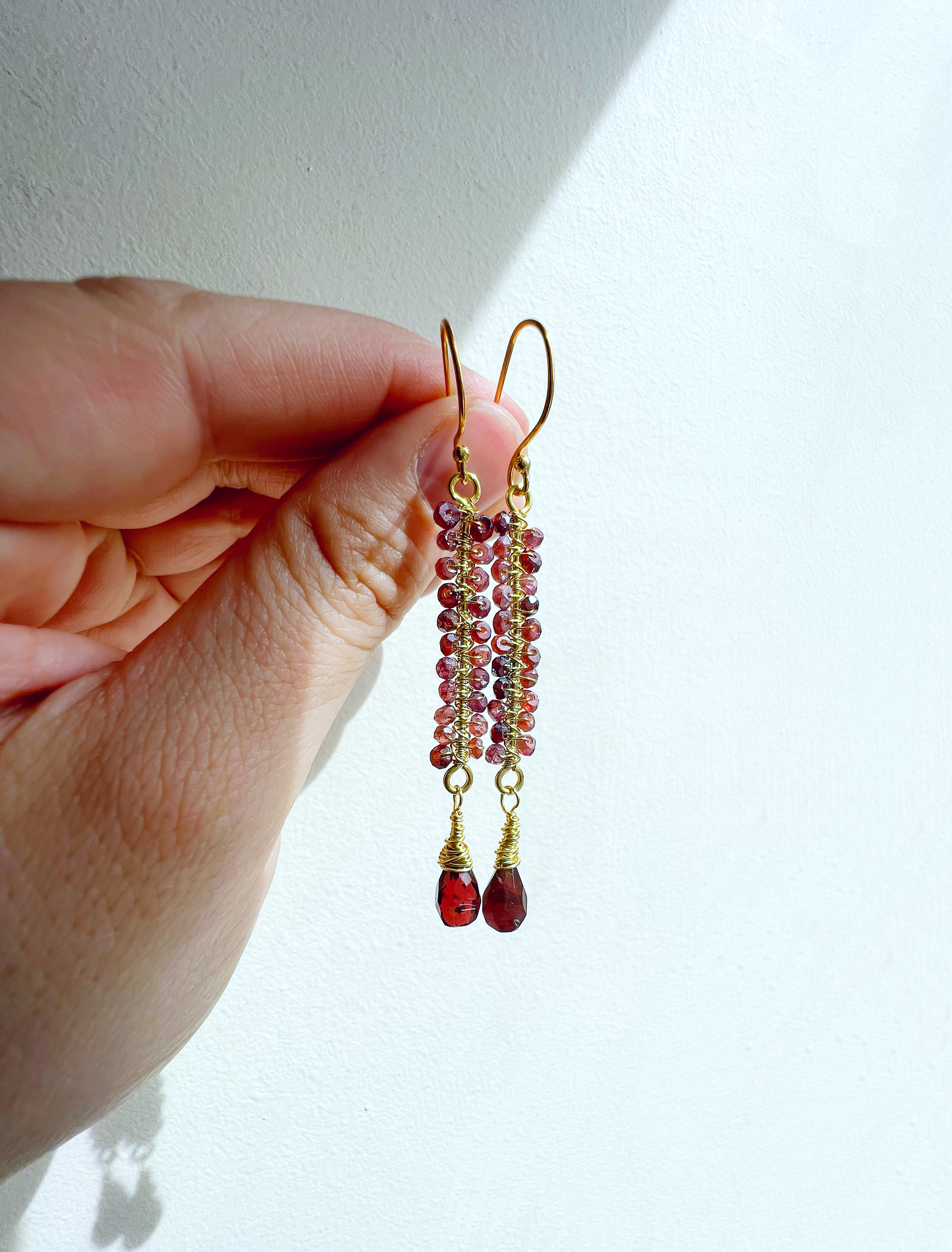 Garnet Crystal Earrings