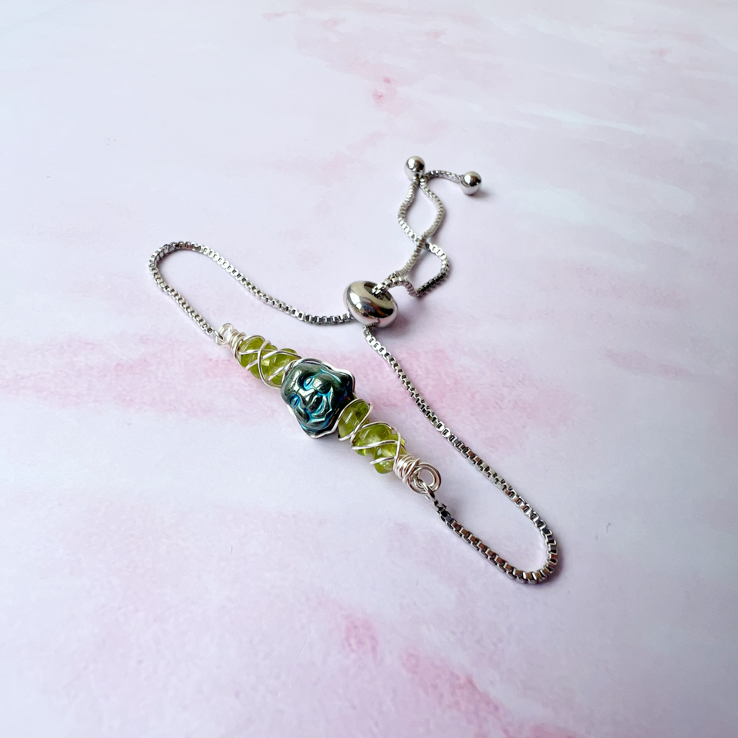 SILVER - Peridot Customisable bracelets