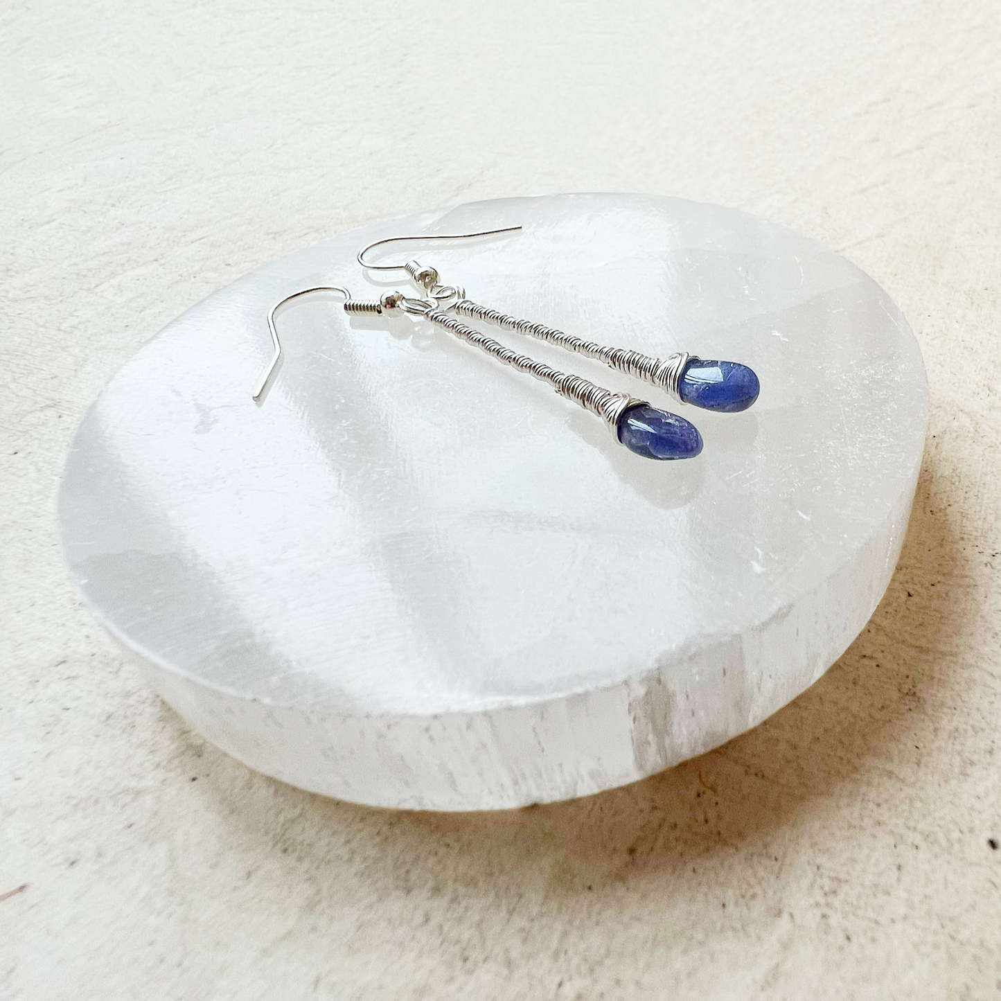 Tanzanite Elegant Drop Silver Earrings