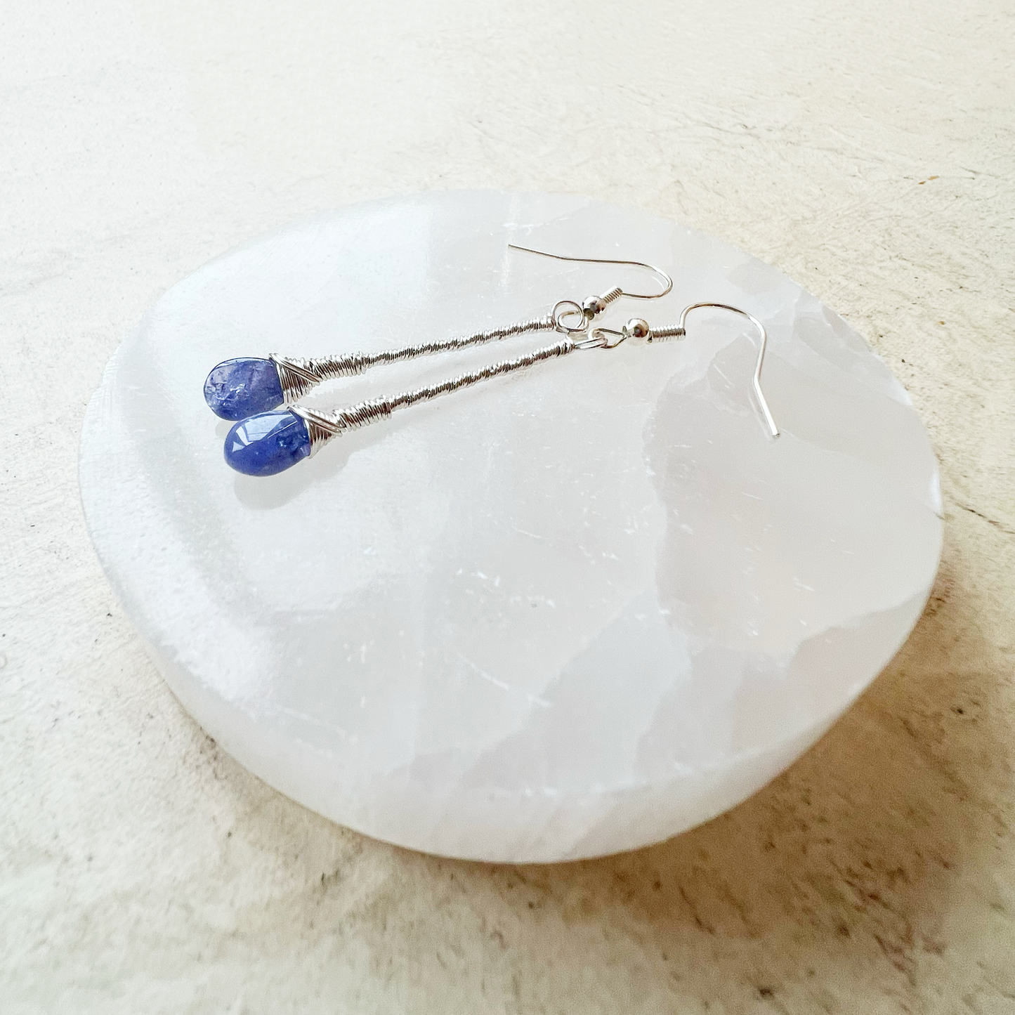 Tanzanite Elegant Drop Silver Earrings