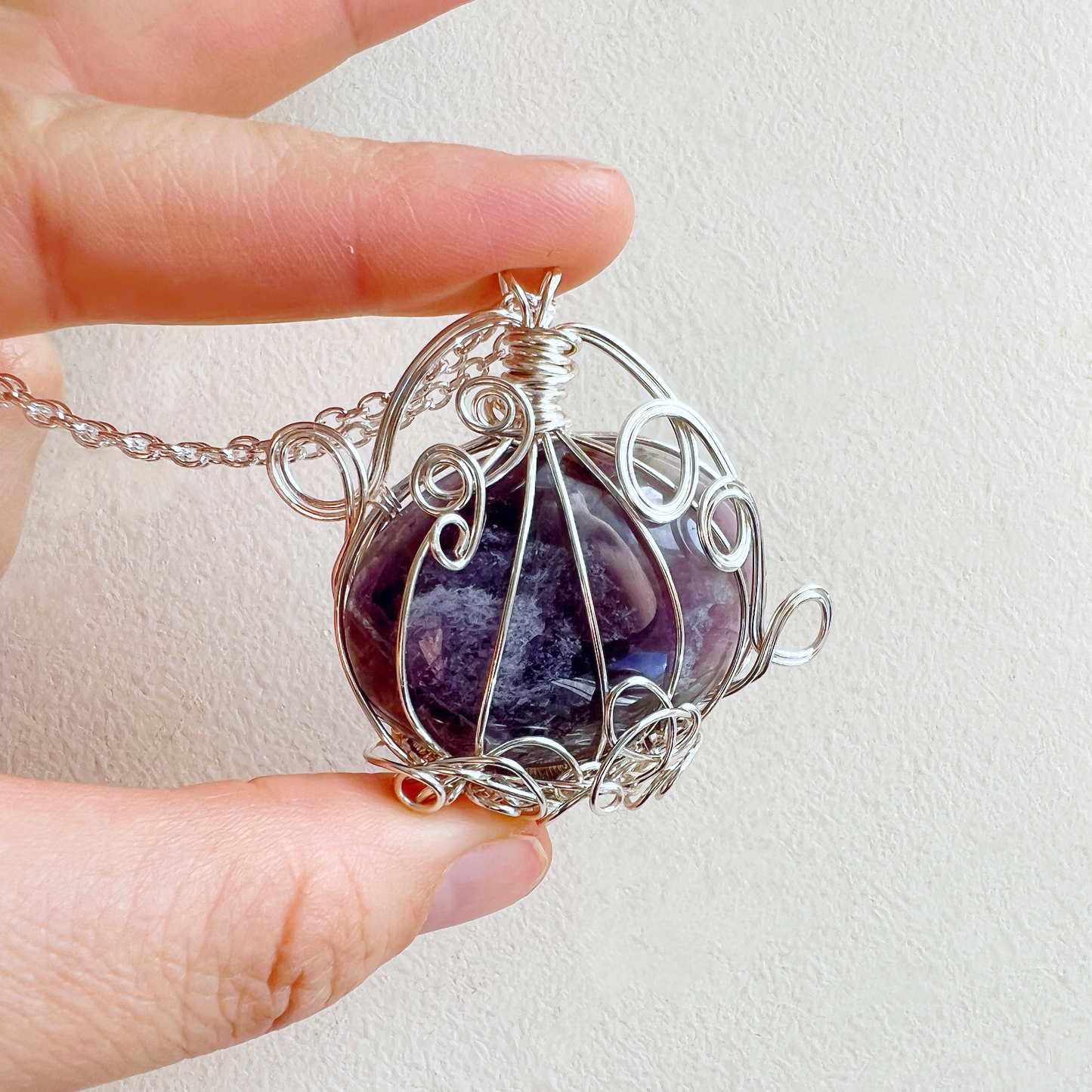 Amethyst pumpkin necklace
