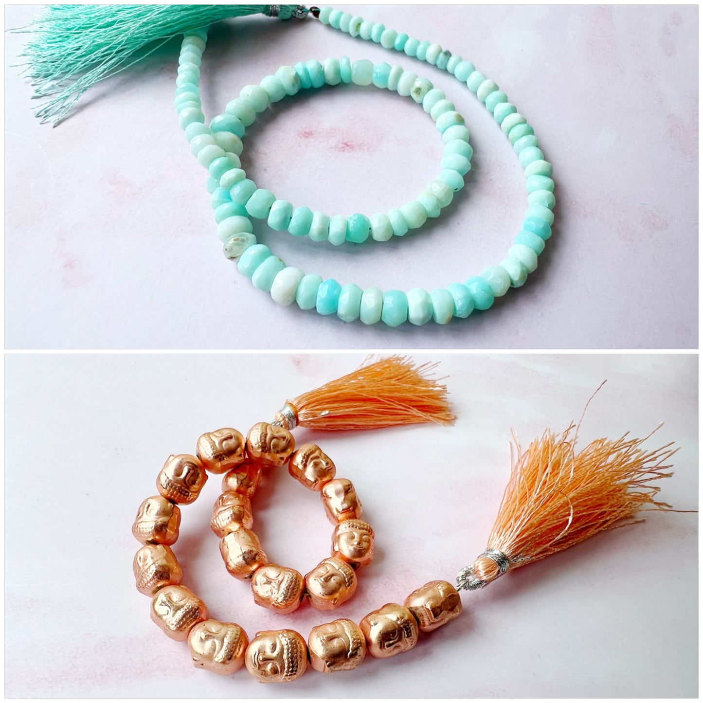 SILVER - Peruvian Opal Customisable bracelets - adjustable