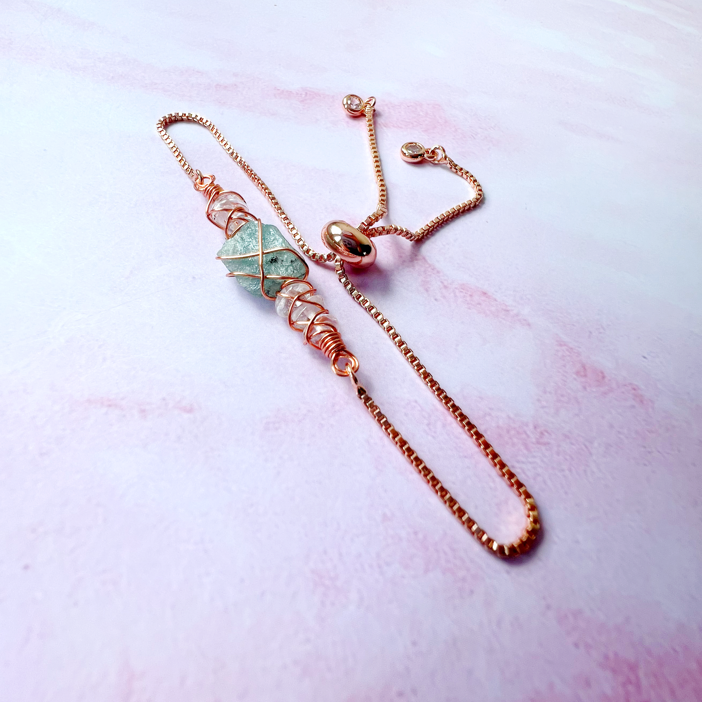 ROSE GOLD - Clear Quartz Customisable bracelets