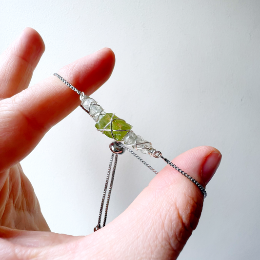 SILVER - Green Amethyst (Prasiolite) Customisable bracelets
