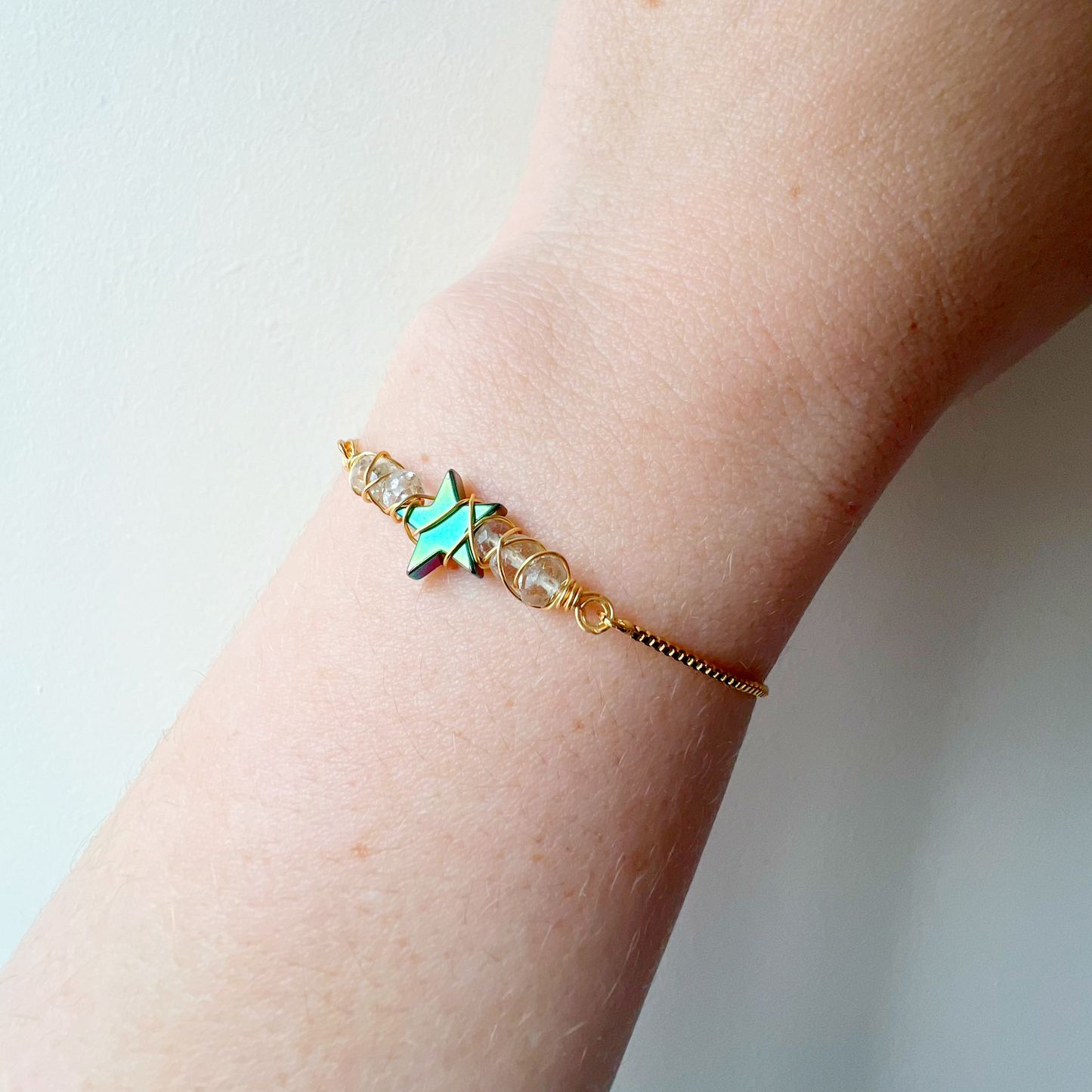 GOLD - Green Amethyst (Prasiolite) Customisable bracelets