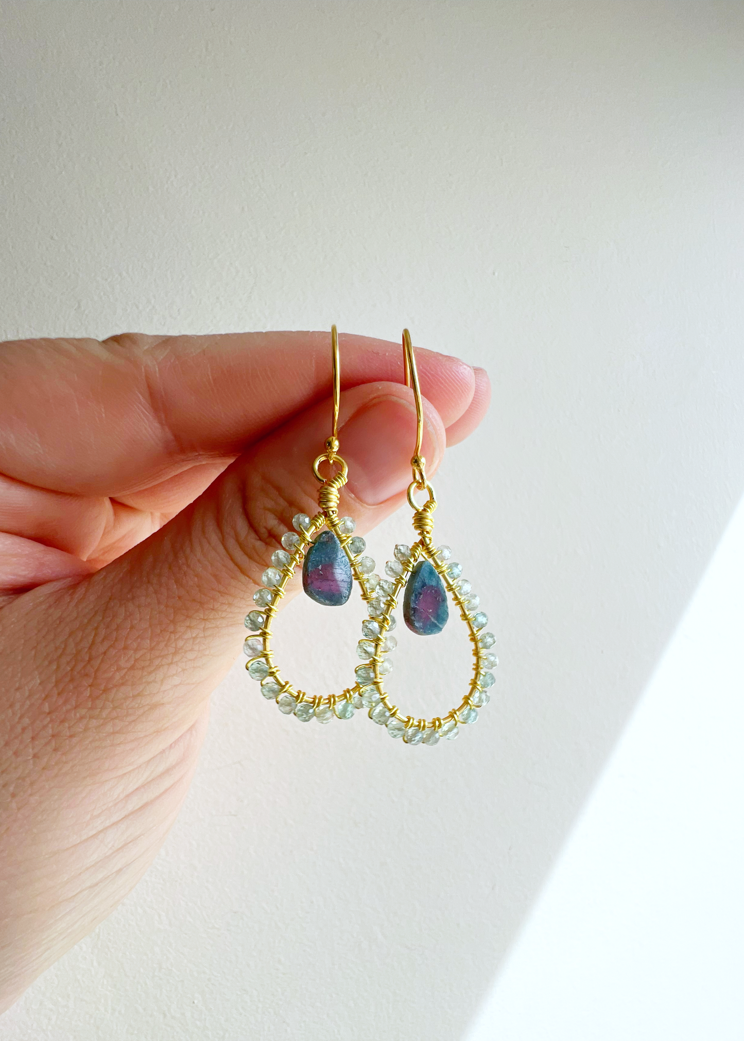 Ruby in Fuschite earrings