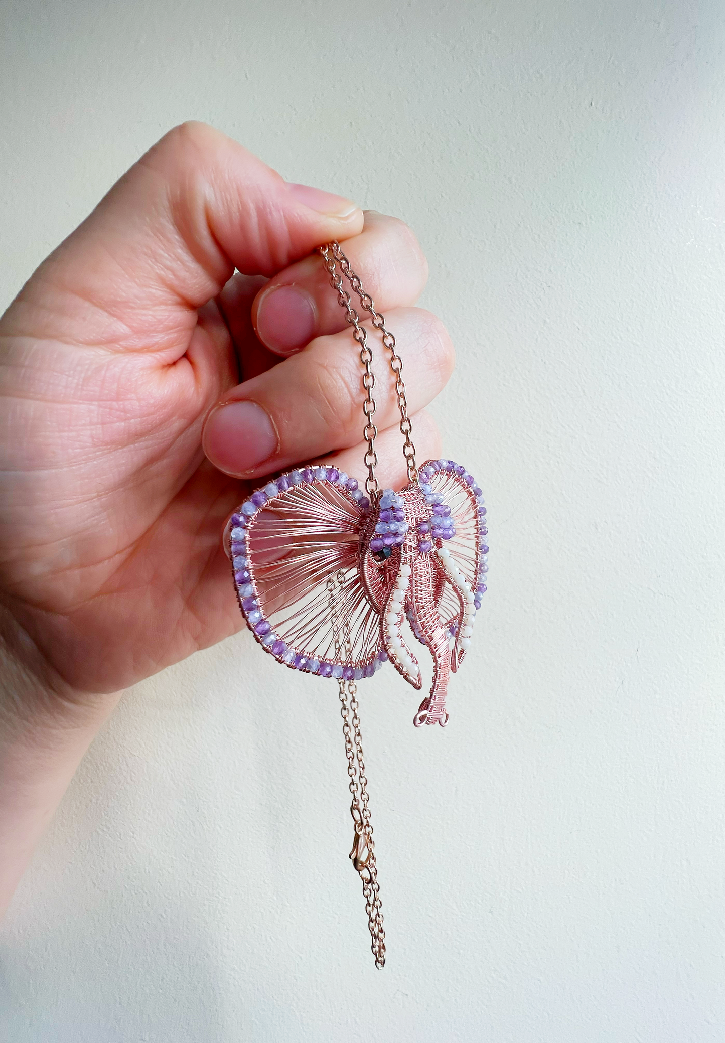 Pink Baby Elephant Necklace