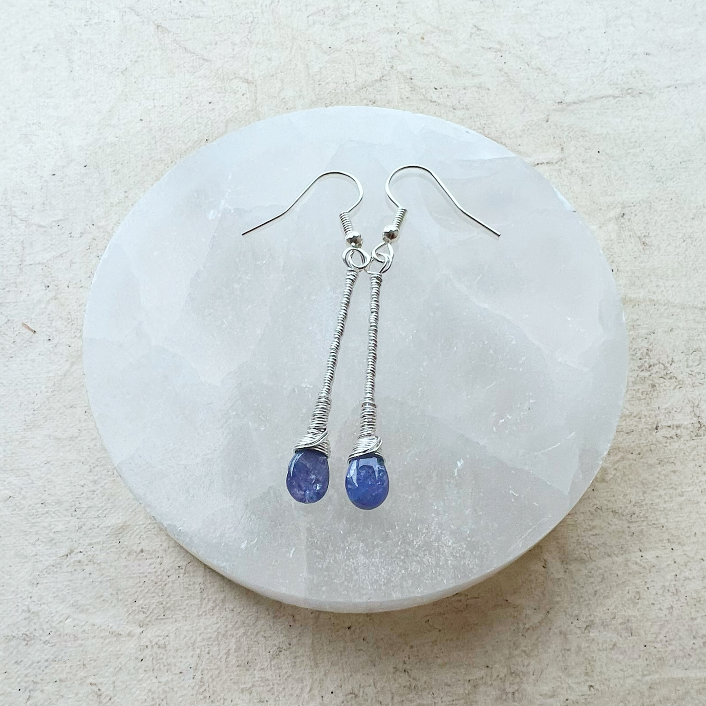 Tanzanite Elegant Drop Silver Earrings