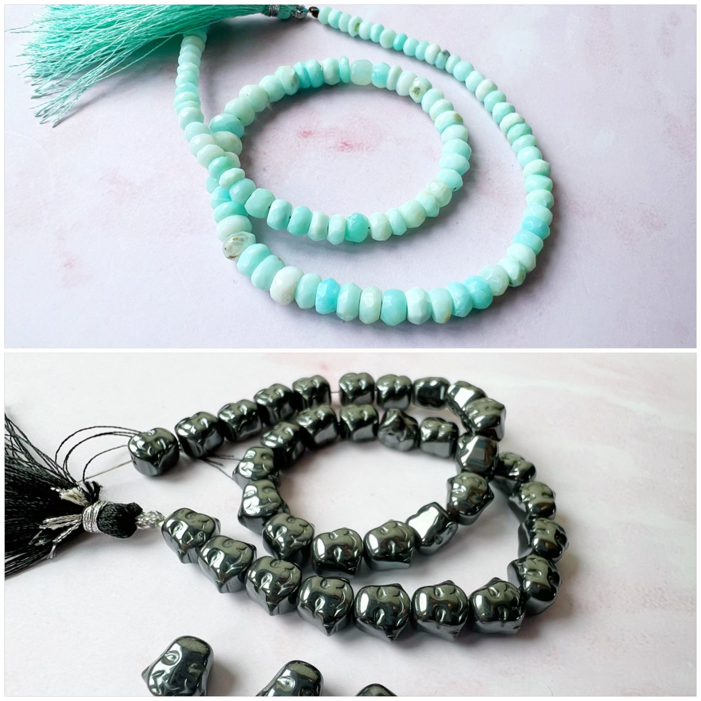 SILVER - Peruvian Opal Customisable bracelets - adjustable