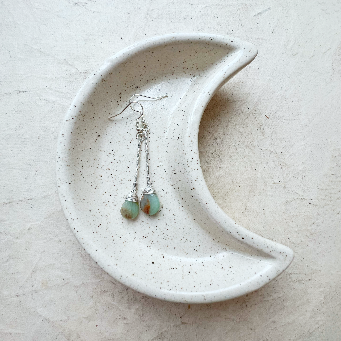 Peruvian Opal Elegant Drop Silver Earrings