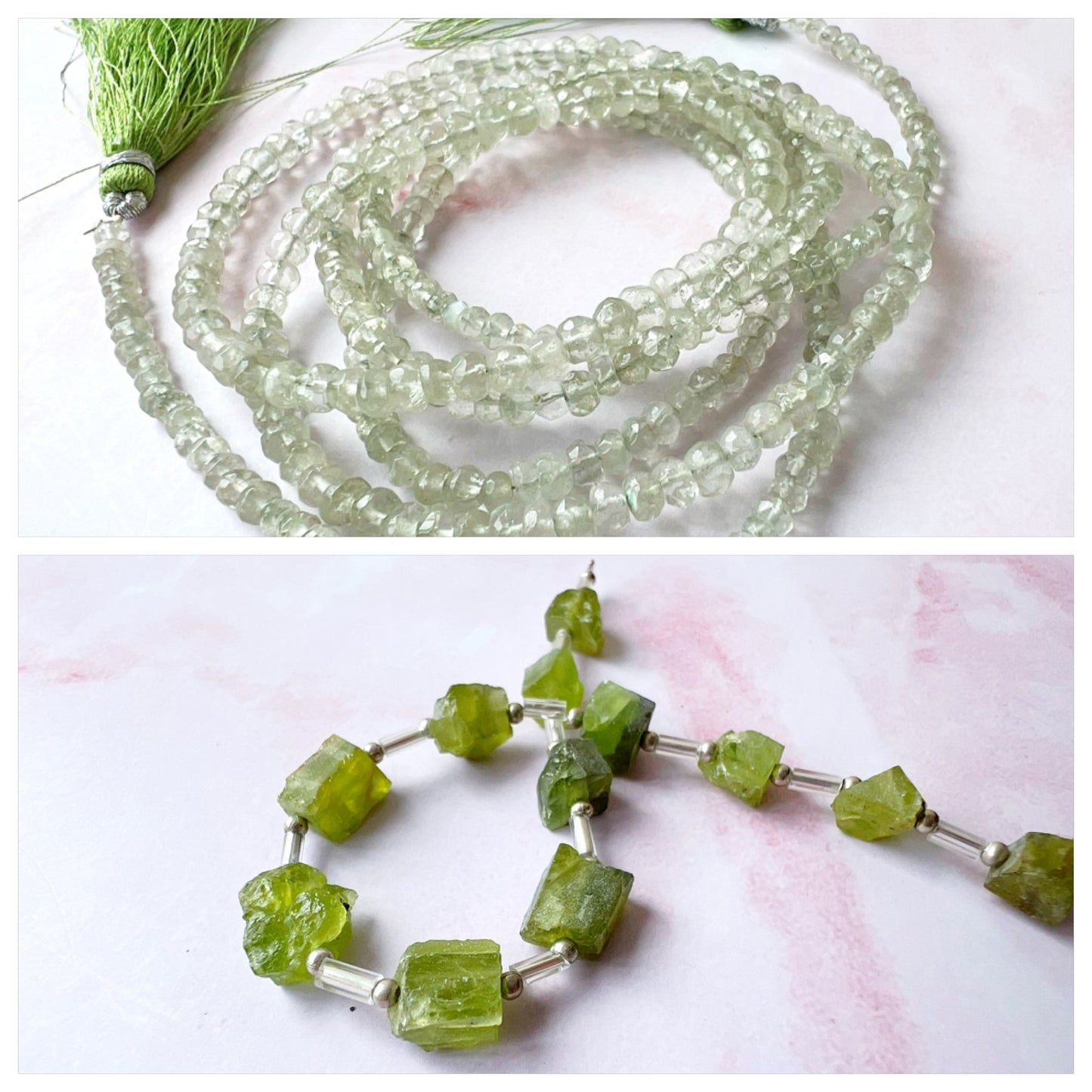 GOLD - Green Amethyst (Prasiolite) Customisable bracelets