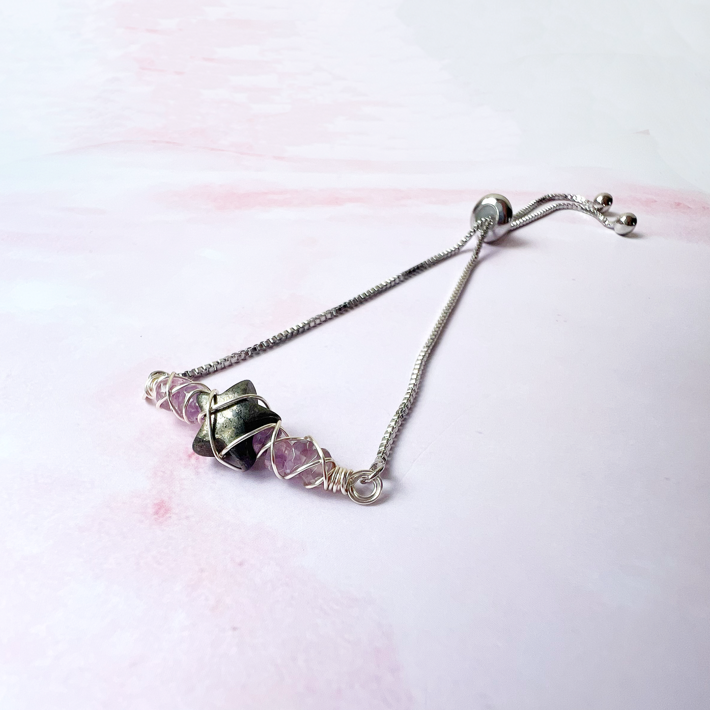 GOLD - Pink Amethyst Customisable bracelets