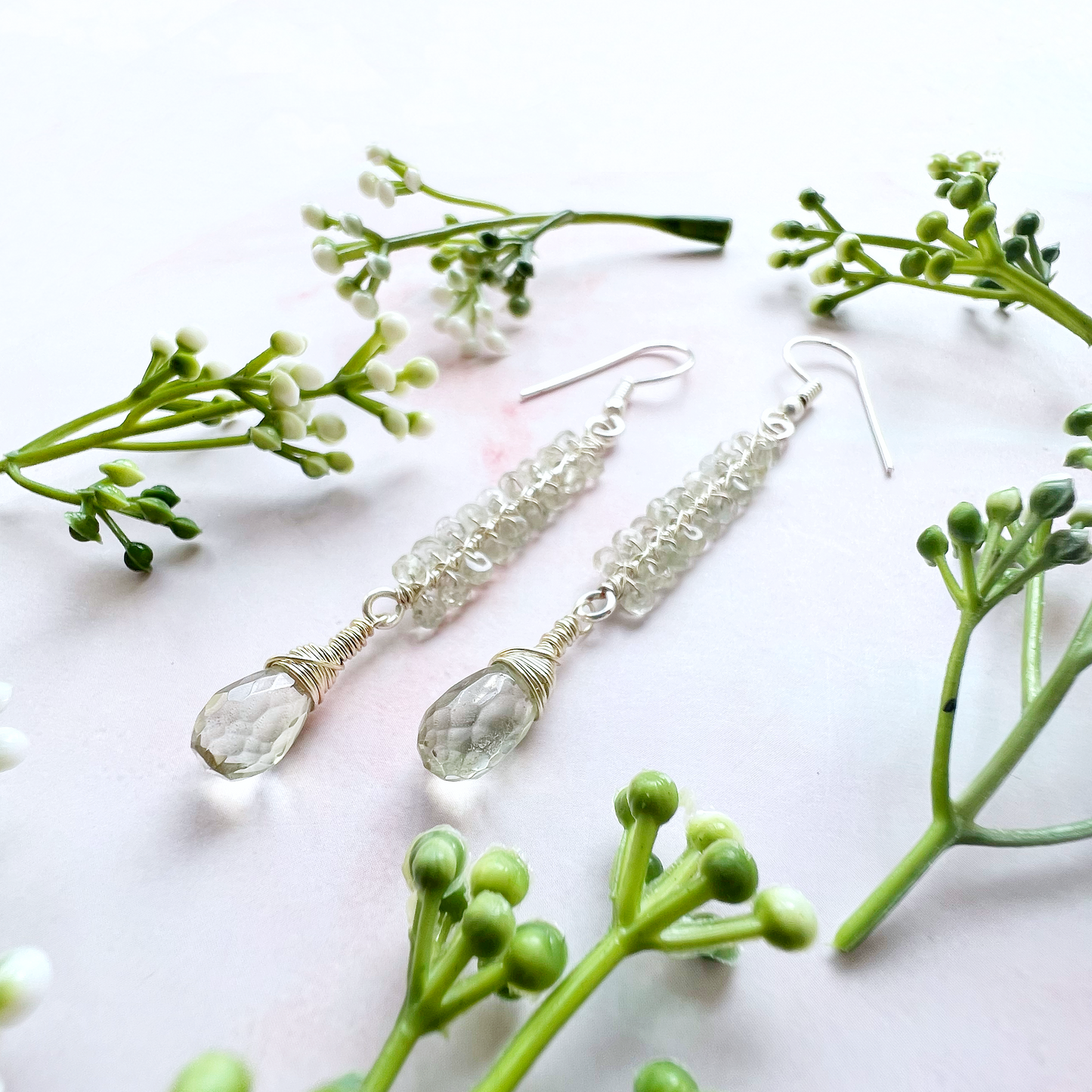 Prasiolite (Green Amethyst) Earrings