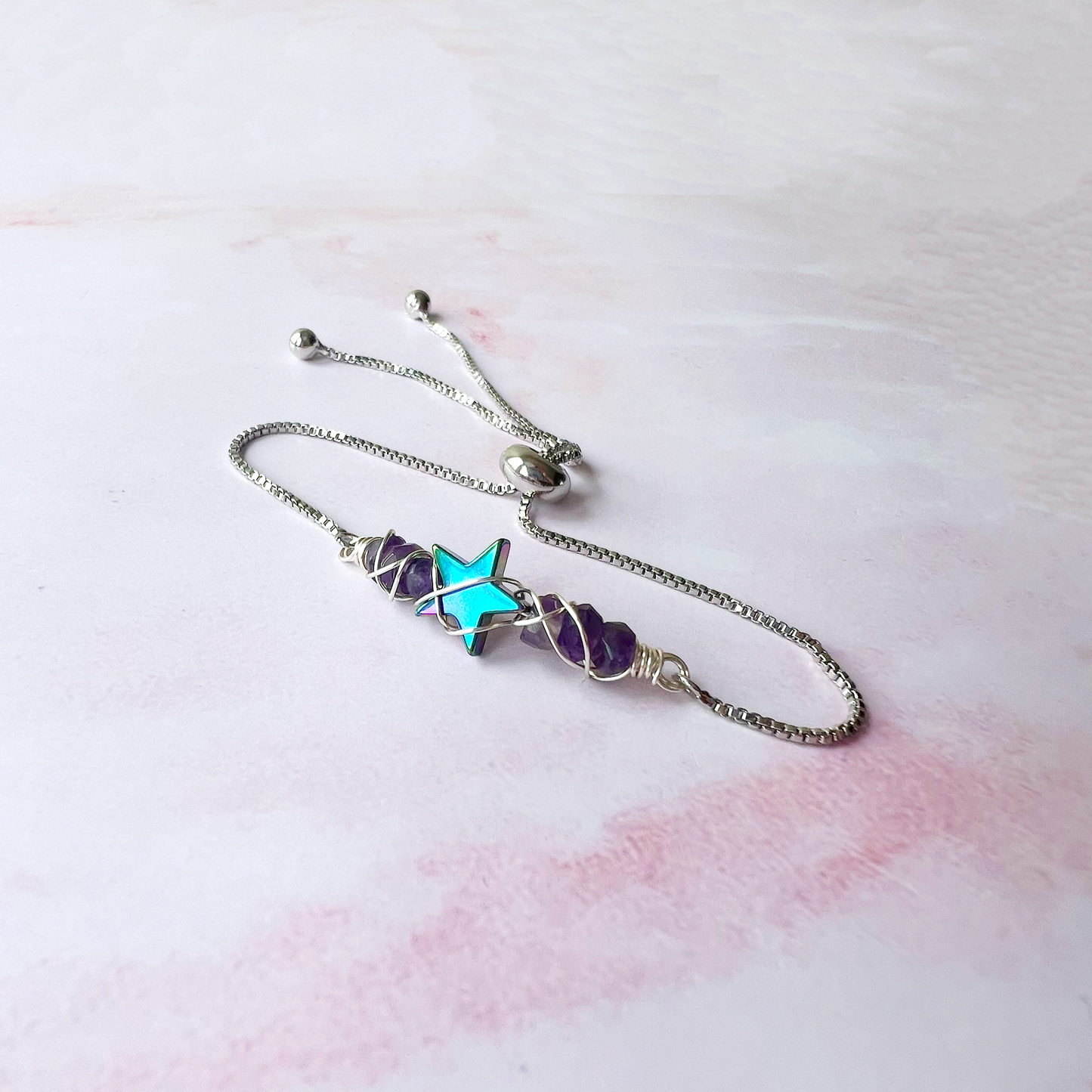 SILVER - Amethyst Customisable bracelets
