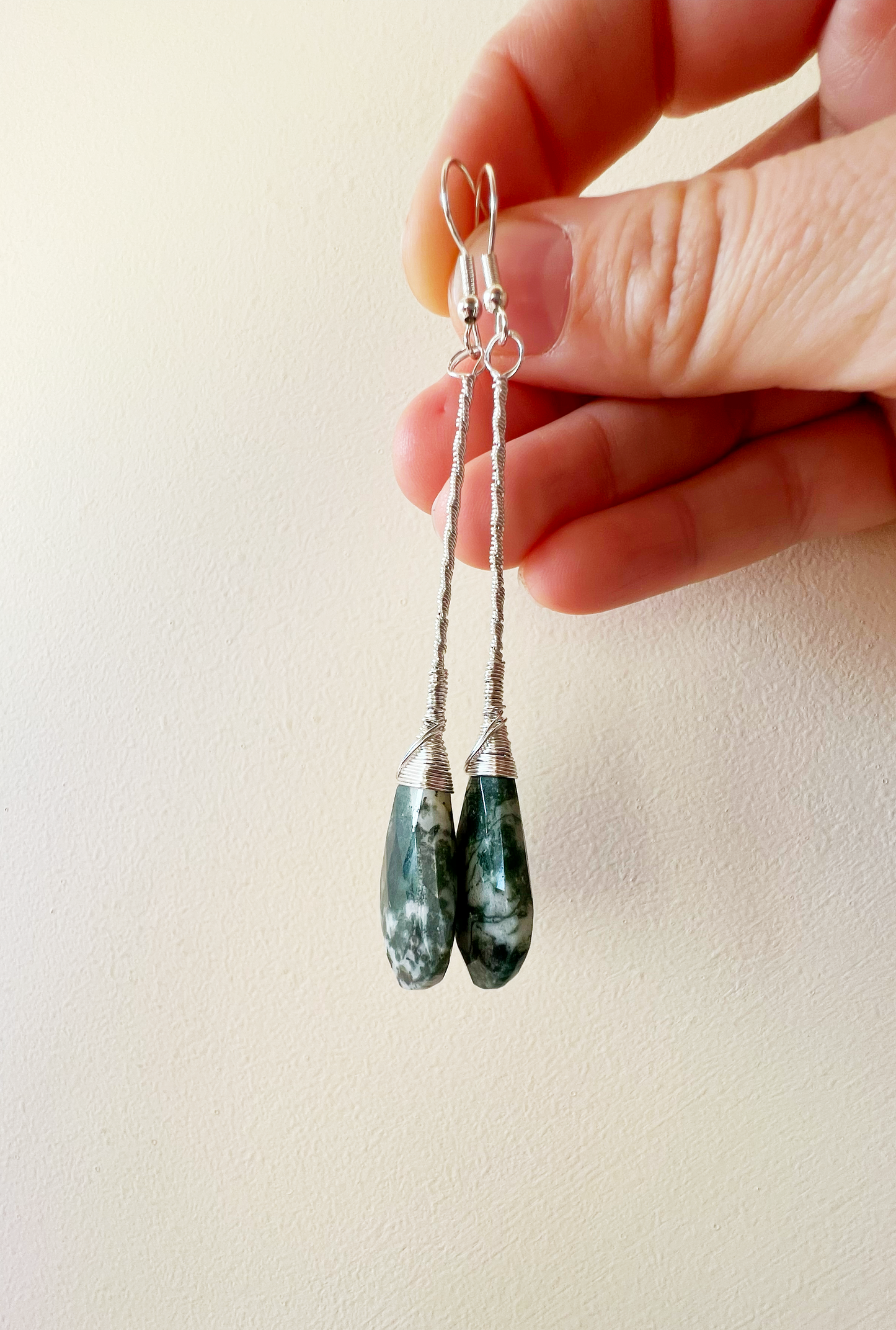 Chalcedony Opal Elegant Drop Silver Earrings